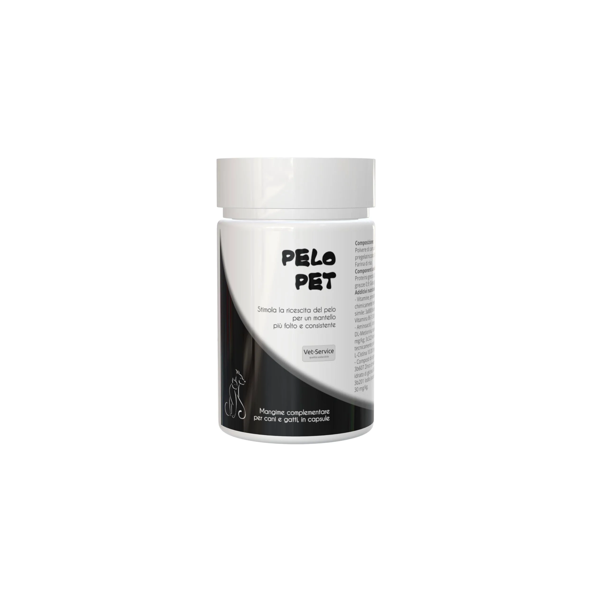 Pelo-Pet | 200 Capsule | Integratore per Gatti in Capsule | Stimola la Ricrescita del Pelo, Dona Un Mantello più Folto, con Biotina ad Altissima Concentrazione, Metionina e Zinco