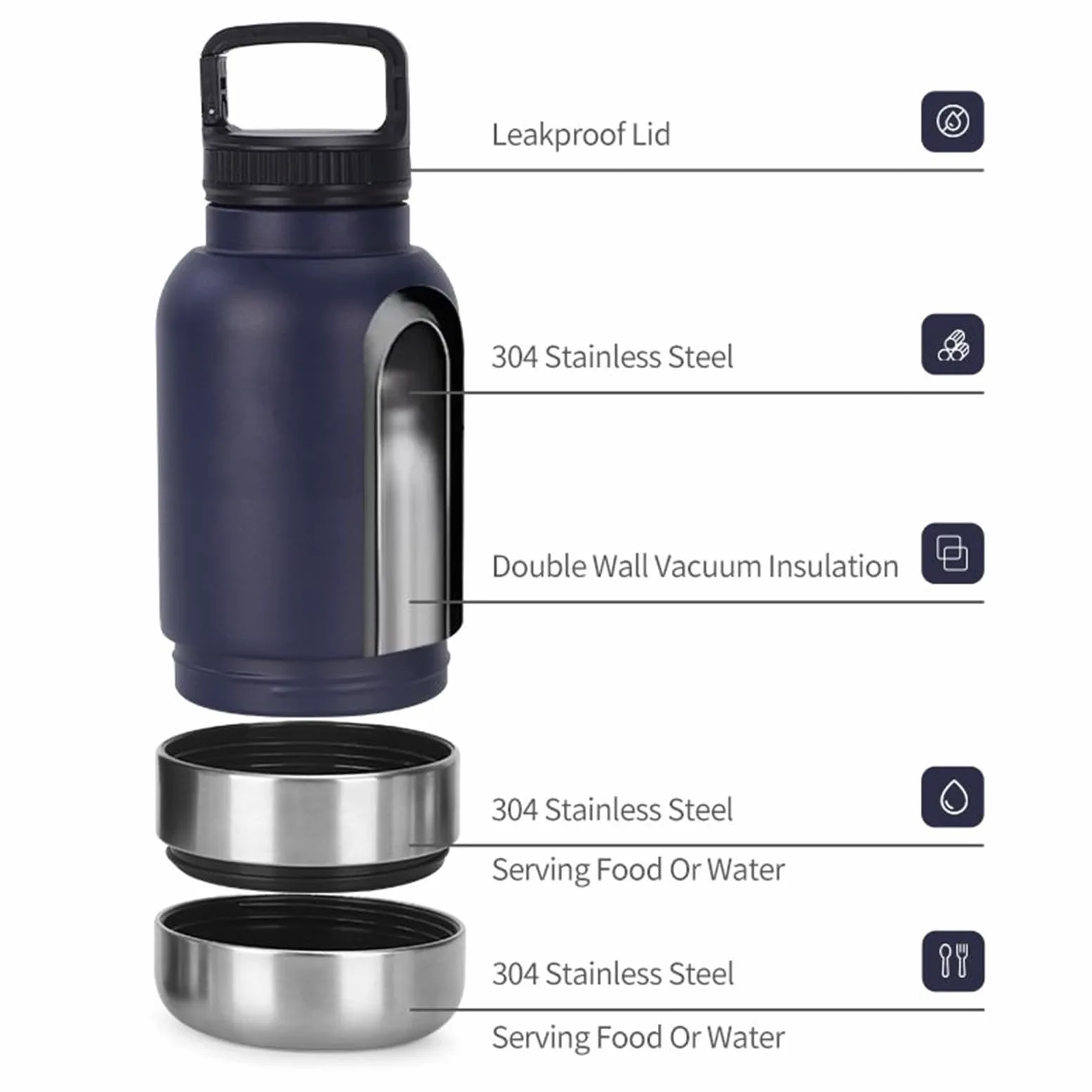 Borraccia Per Cani Dispenser D'Acqua Portatile Da 1,52 L Per Cani | Borraccia Cuccioli Con Per Viaggi Campeggio Outdoor Escursionismo Picnic Passeggiate Dormitorio Appartamento