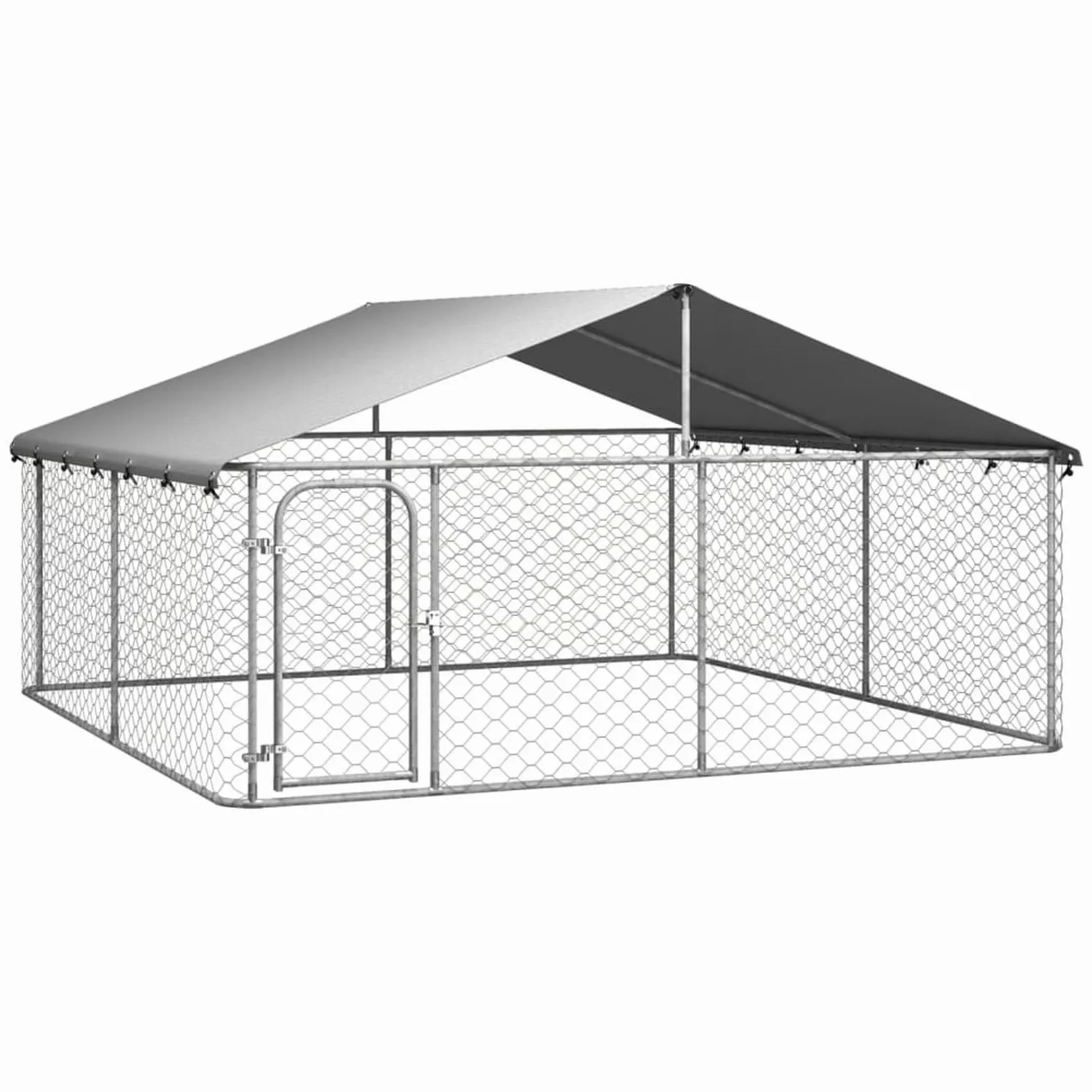 Gecheer Gabbia per Cani da Esterno 300x300x150 cm, Gabbia in Acciaio, Recinto per Cani