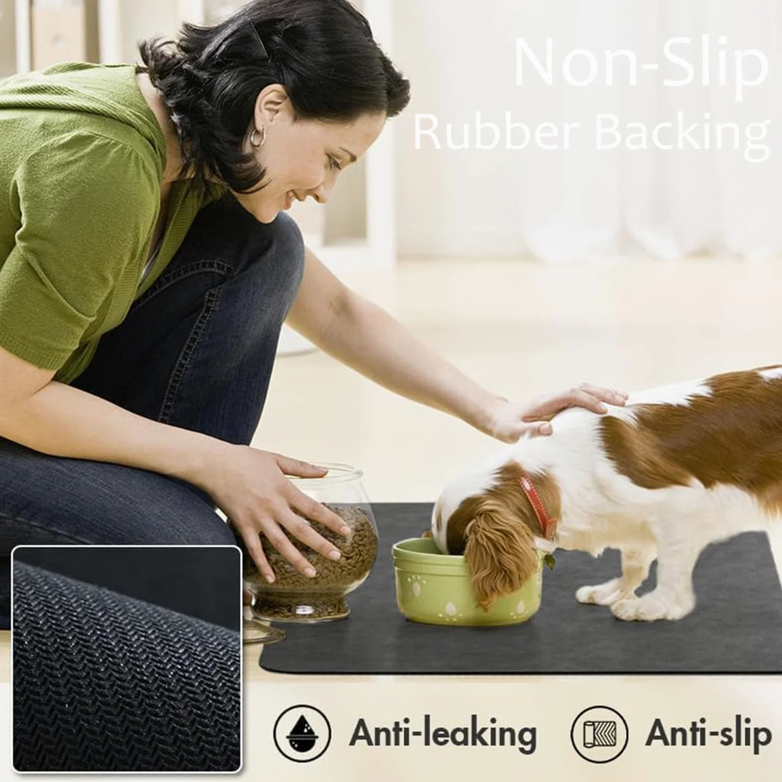 Hixingo Tappetino Ciotola per Cane e Gatto Assorbente, Tappetino Sottociotola per Gatti e Cani Grande Tappetini Lavabile in Diatomite Impermeabile e Antiscivolo (grigio chiaro,80 * 120cm)