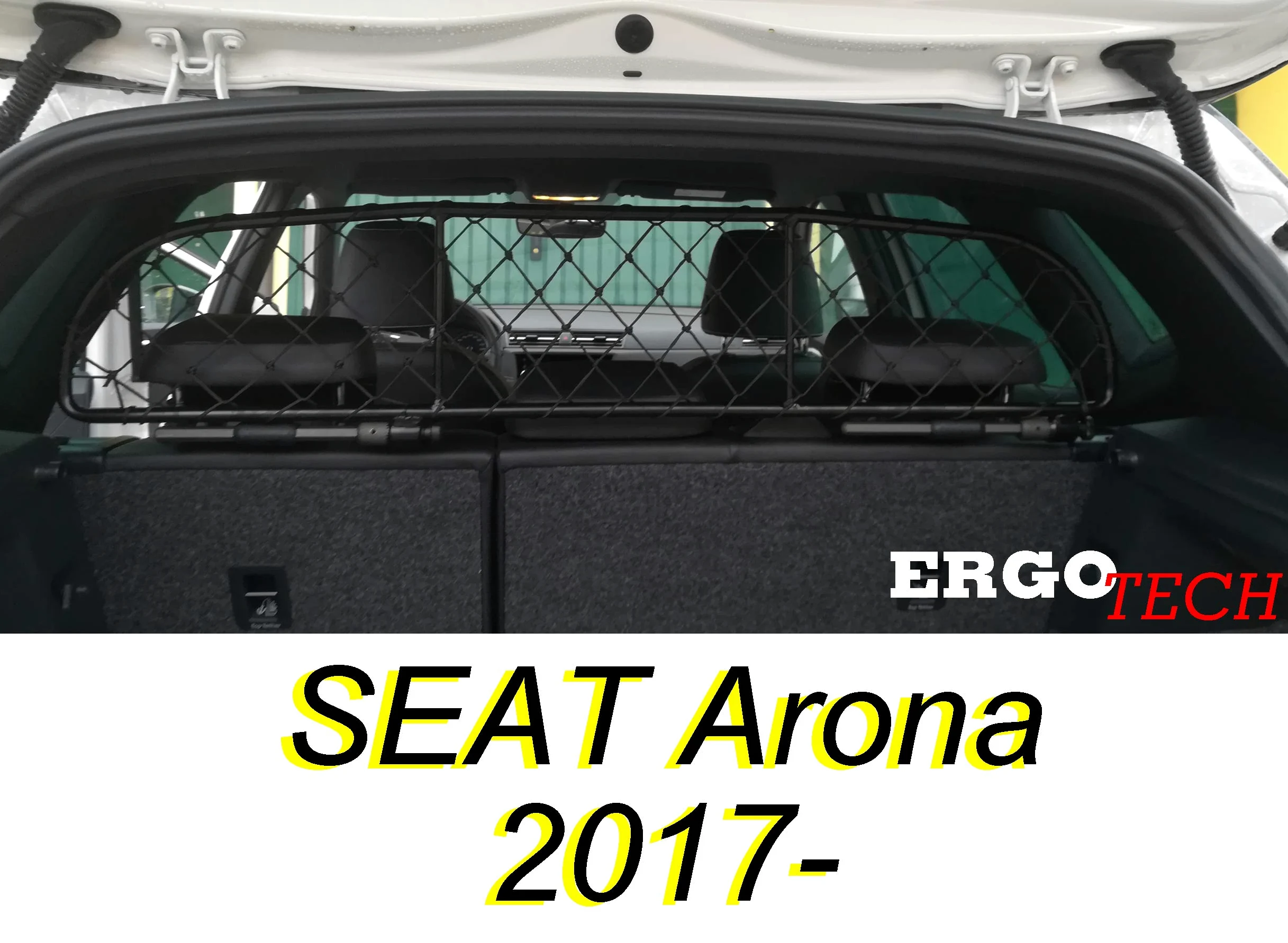 ERGOTECH Divisorio Griglia Rete Divisoria per Seat Arona, RDA65-XXS8, per Trasporto Cani e Bagagli