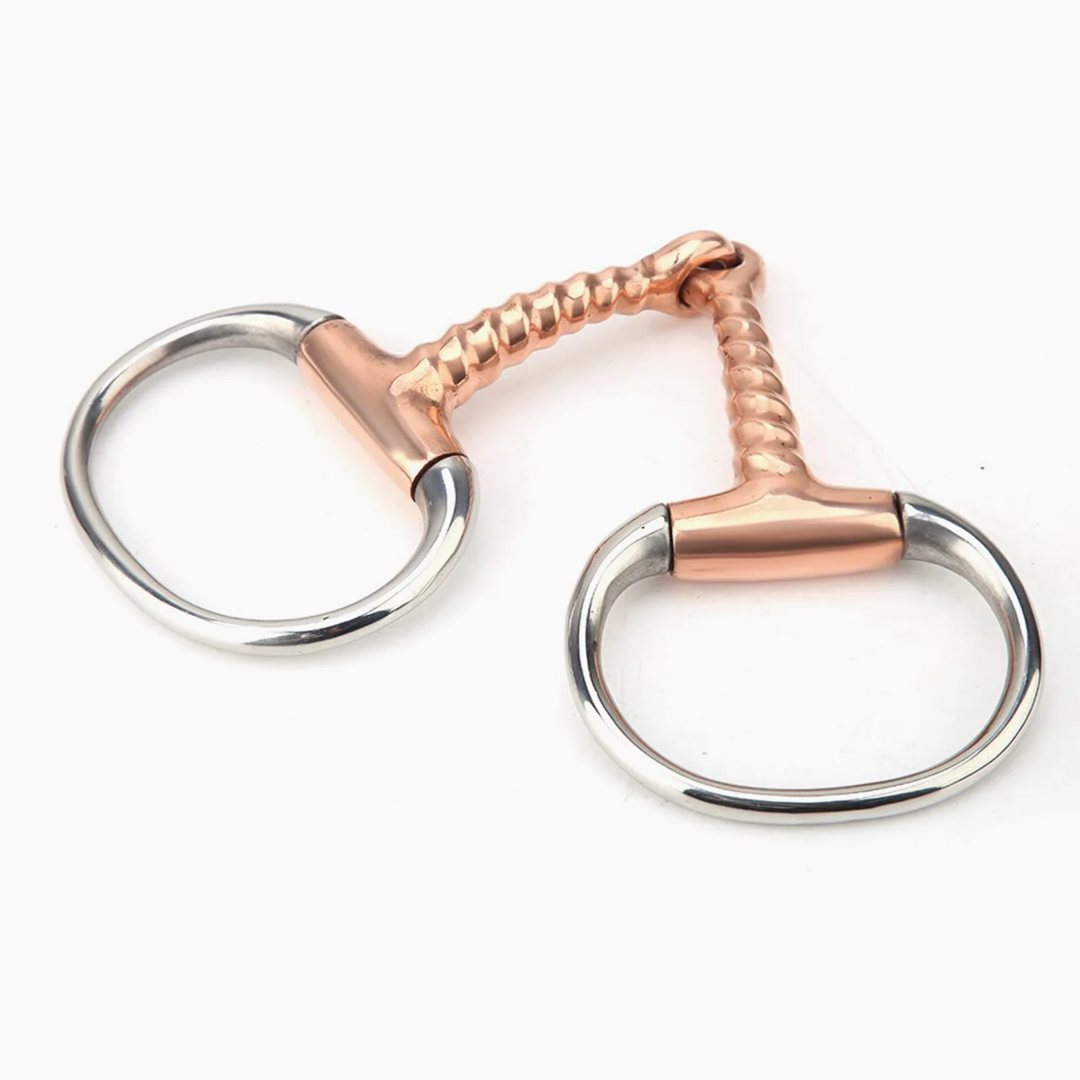 Cavallo Anello Snaffle, Cavallo Masticare Punta in Acciaio Inox Eggbutt Rame Cavatappi Bocca Anello Francese Anello Allentato Snaffle Rame