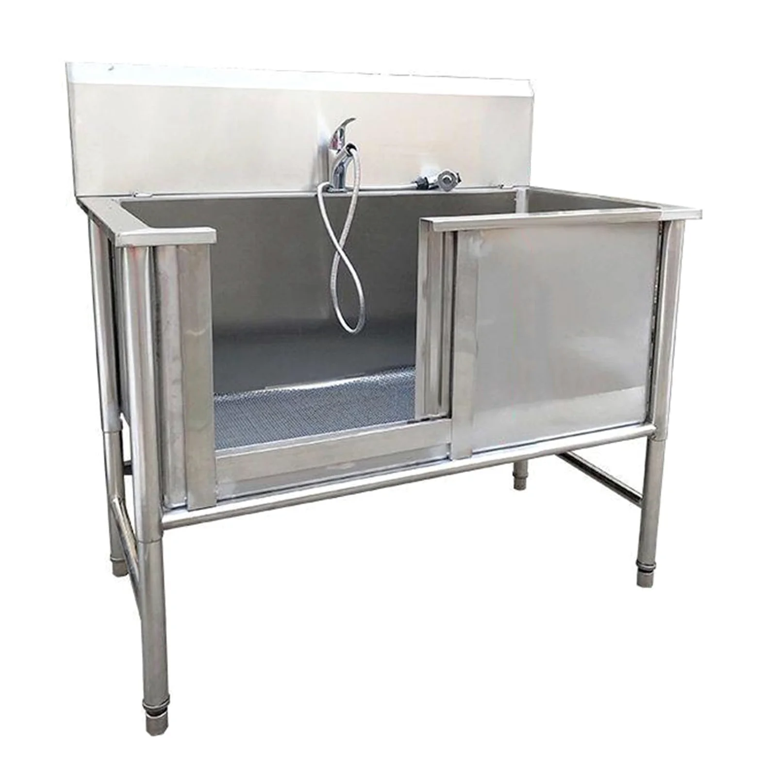 Stazione Per Vasca Da Bagno Per Cani Di Grandi Dimensioni, Stazione Di Lavaggio Per Cani In Acciaio Inossidabile 47 ''/53 '' Vasca Per Toelettatura Per Animali Domestici(135cm/53in)