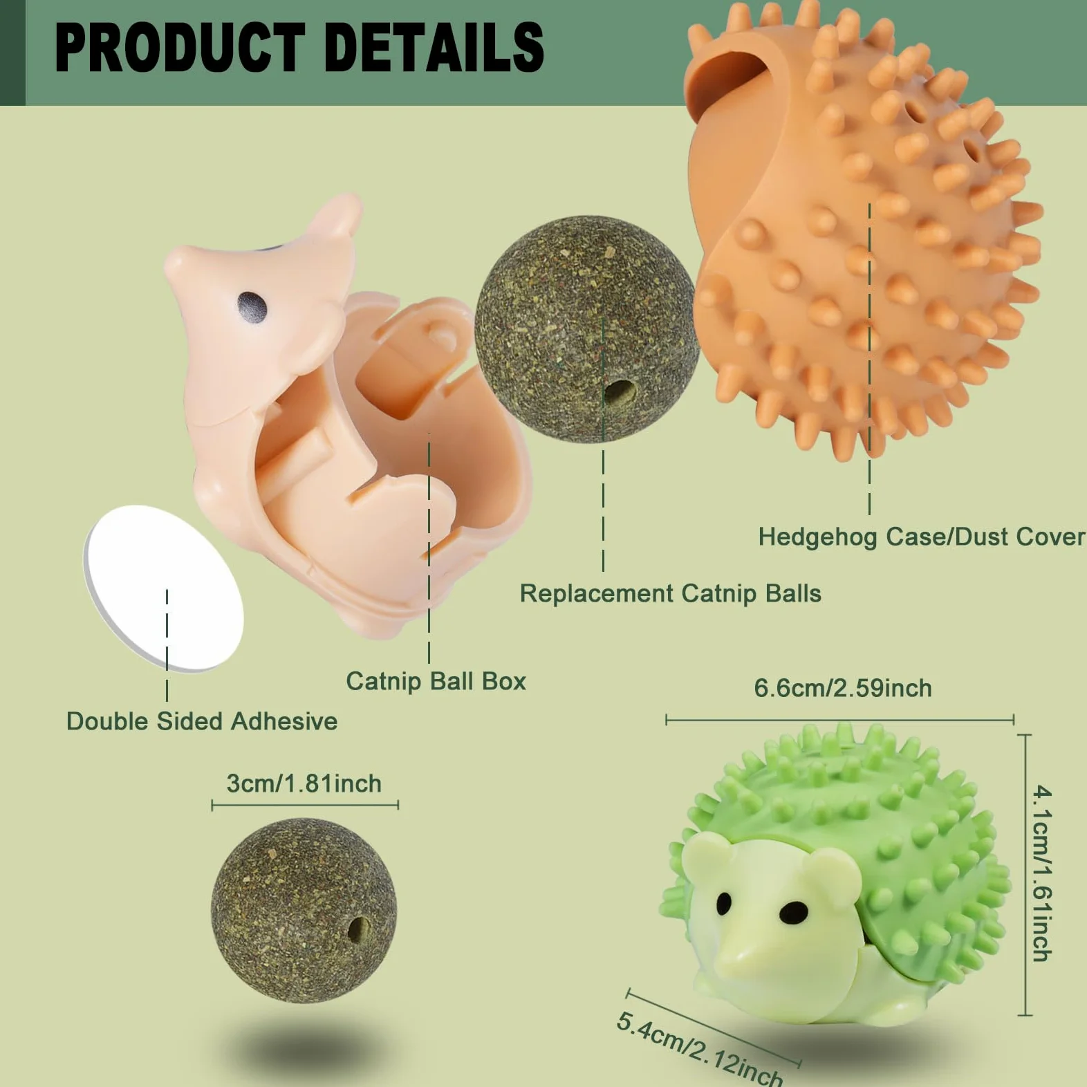 Pallina Erba Gatta Giochi per Gatti Catnip Ball Girevole Adesiva Naturali Palline Erba Gatta Ruotabile a 360° per Gatti da Leccare con Auto Massaggio Spazzola Gatti (3 Pcs)