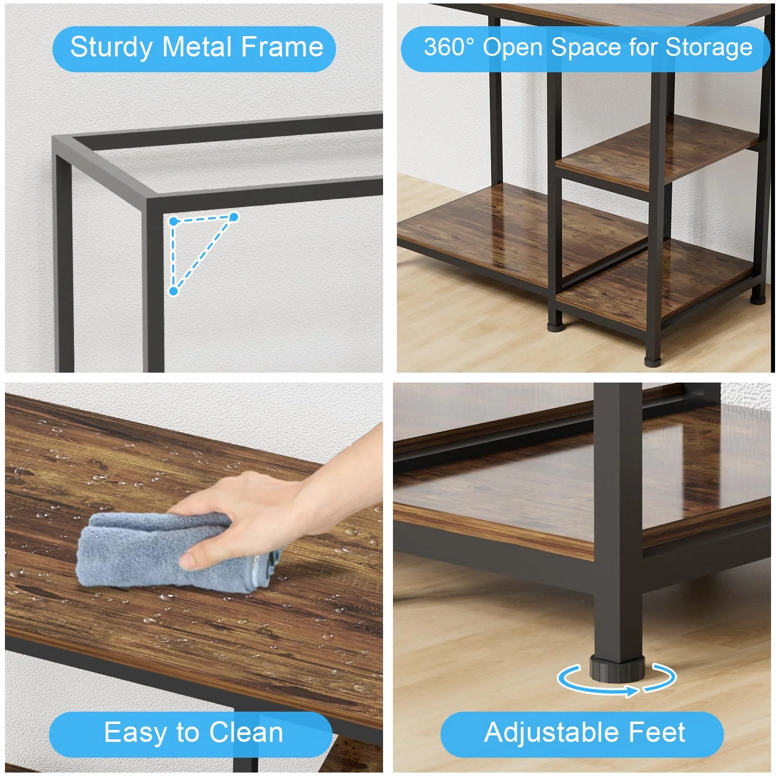 VyGrow Supporto per acquario da 40 galloni, resistente supporto per acquario 93 x 47 x 80 cm, ripiani in legno autoportante per acquario, capacità di carico 330 kg, per riporre accessori per pesci