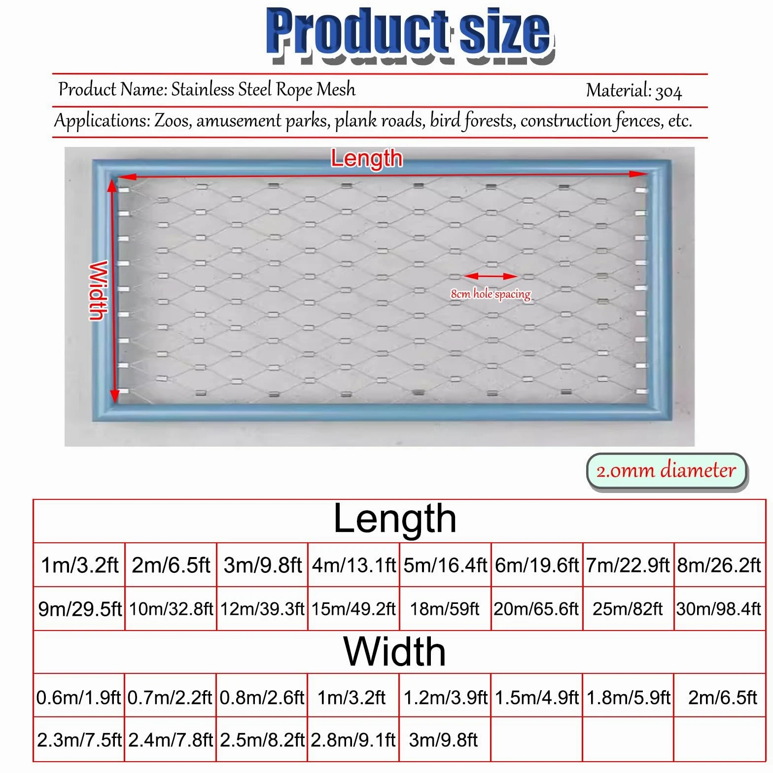 Rete di sicurezza flessibile in metallo resistente, griglia di sicurezza multiuso, per balconi e scale, 6 x 0,7 m, pannello di protezione per animali domestici e bambini, soluzione di sicurezza