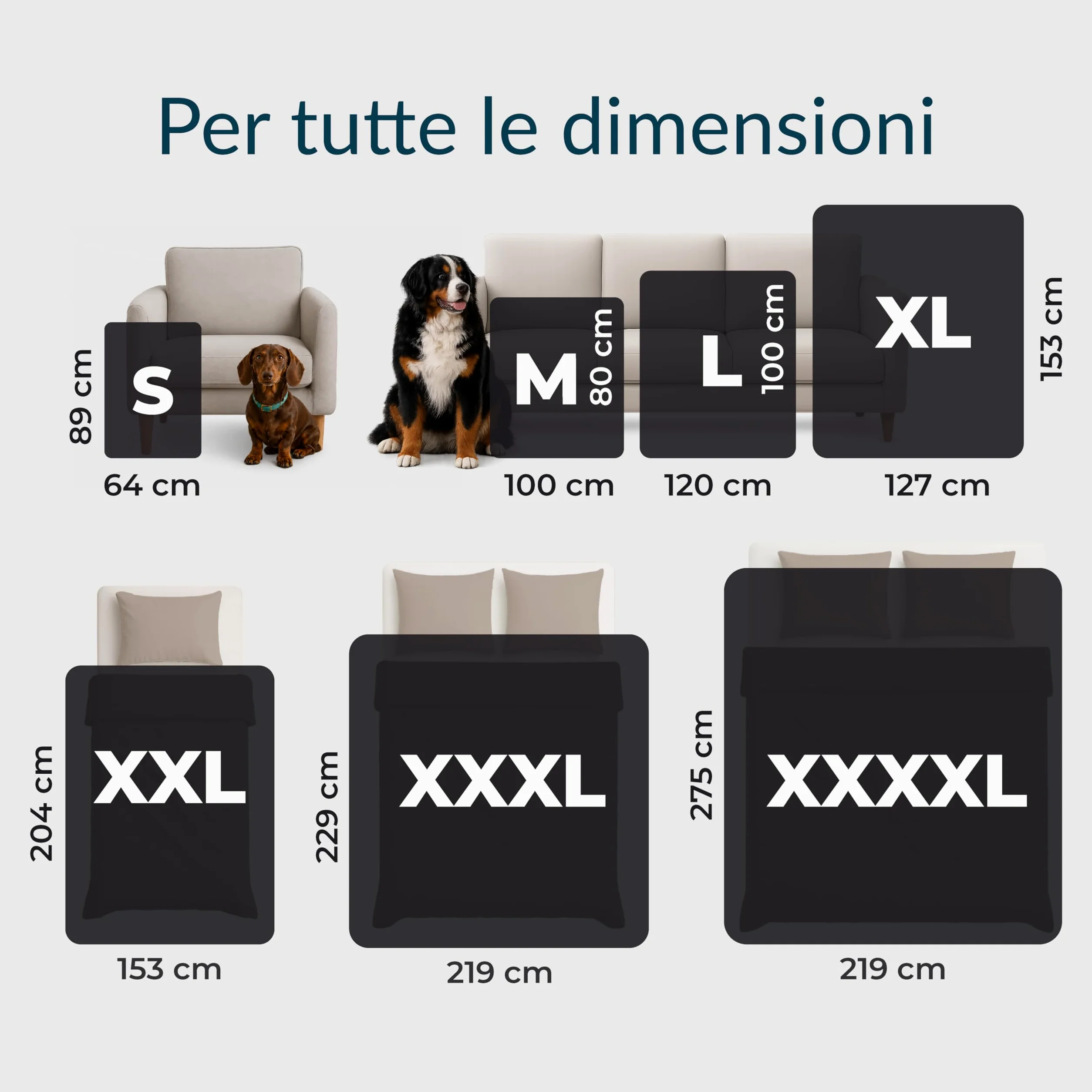 Twinzen Coperta Impermeabile per Cani 127x152 cm Grigio Scuro - Copridivano e Copriletto Reversibile in Pile Sherpa - Telo Impermeabile per Letto o Divano Lavabile