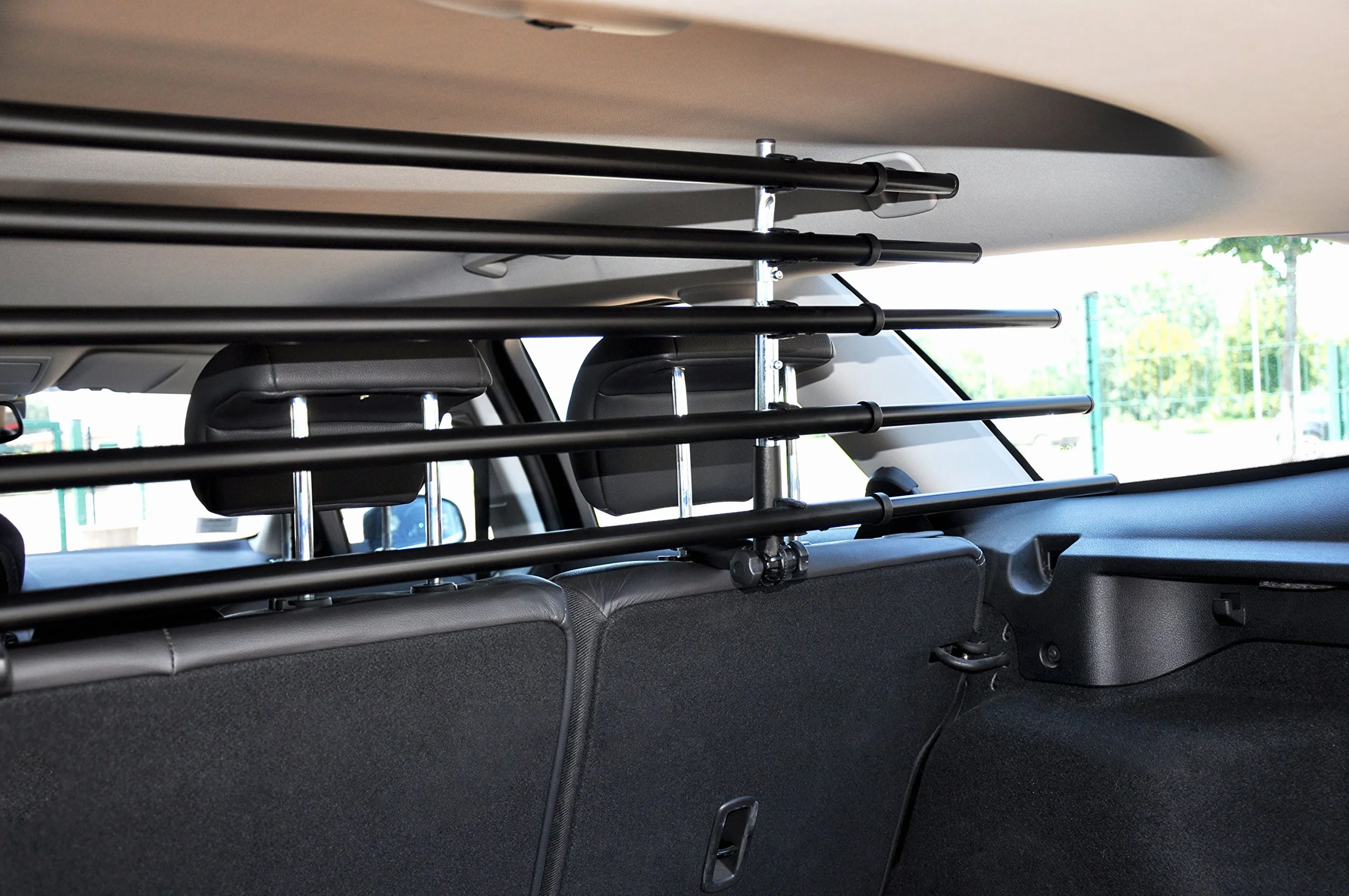 dobar 62200 Walky Barrier griglia divisoria Pieghevole per Bagagliaio, per Cani, Adattabile a Qualsiasi Auto, 28–36 x 82–141 cm, Colore Nero