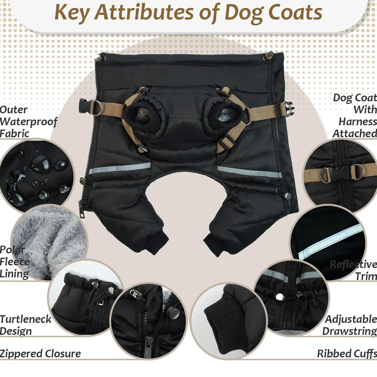 Cappotto Cane, Cappotti Per Cani Impermeabili Con Imbracatura, Cappottino Cane Taglia Piccola Media Grande, Vestiti Per Cani, Cappottino Imbottito Per Cane, Giubbotto Cane Antivento S-Xl