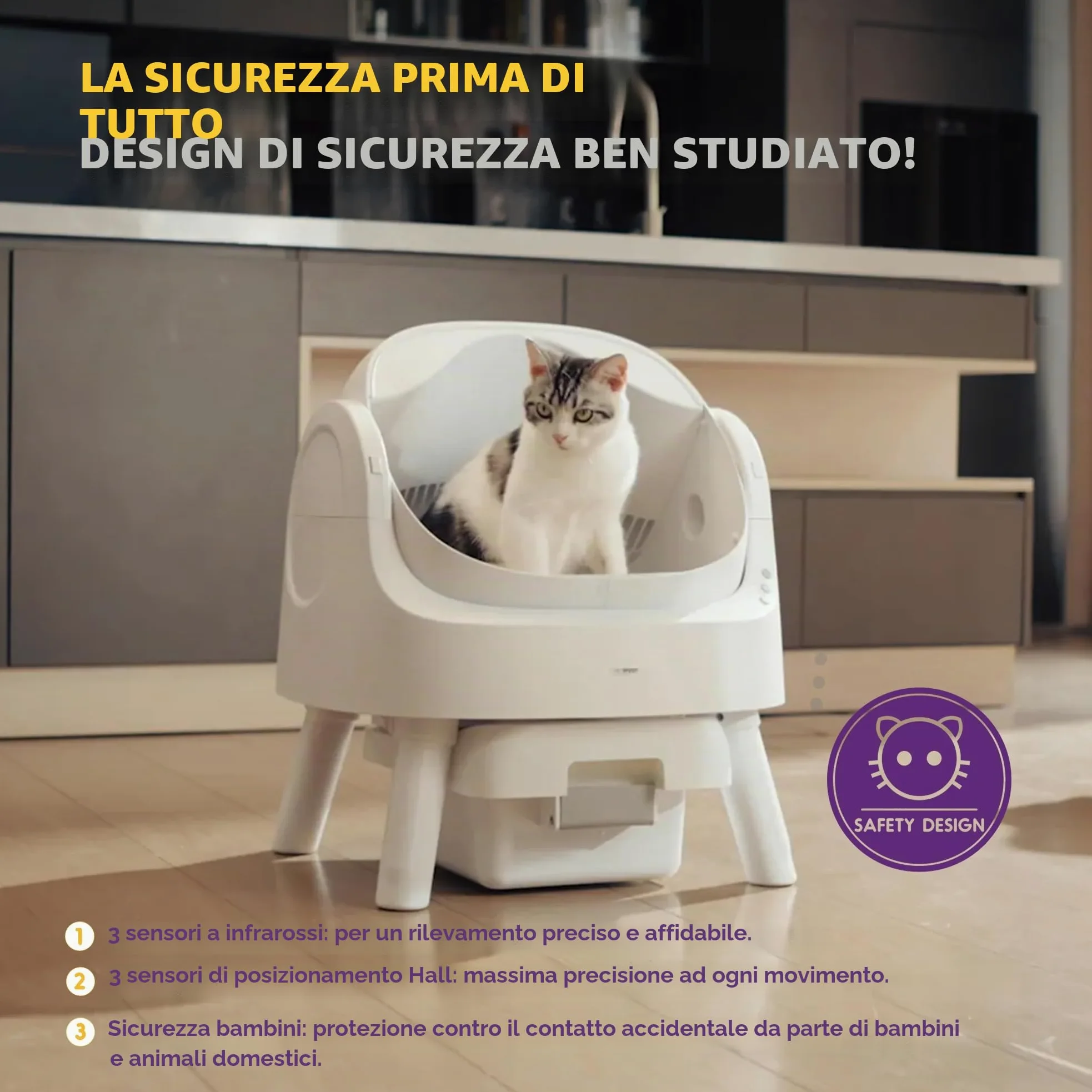 PetPivot Lettiera autopulente con design aperto, modalità automatiche e manuali, pulizia istantanea e pala semplice, ideale per gatti di grandi dimensioni, adatta per famiglie multigatti