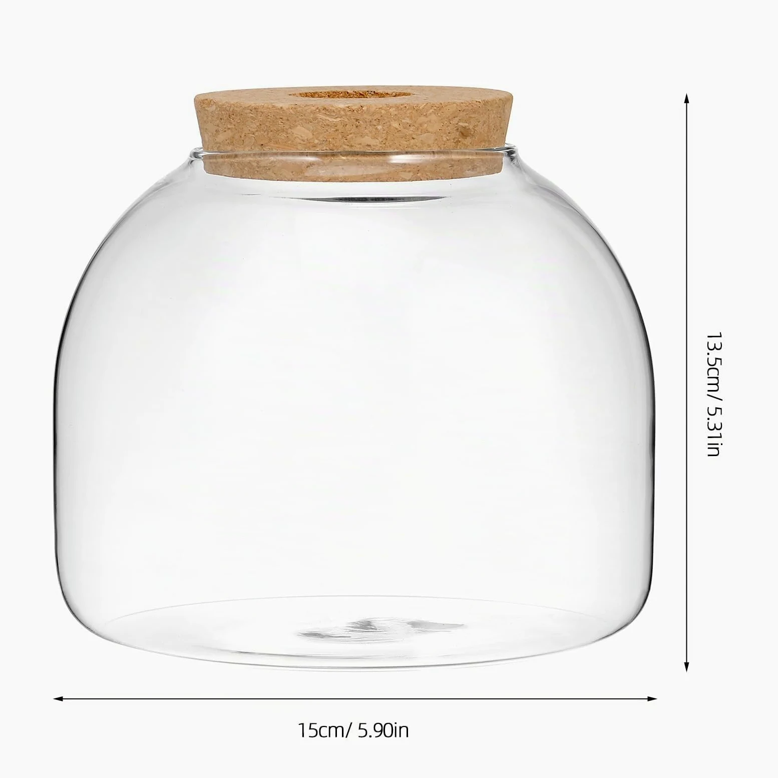 ULTECHNOVO Vaso Per Terrario in Vetro Con Tappo in Sughero Contenitore Per Piante Idroponiche E Micro Paesaggi Bottiglia Decorativa Per Piante Succulente Felci Bromelie Decorazione Casa Ufficio