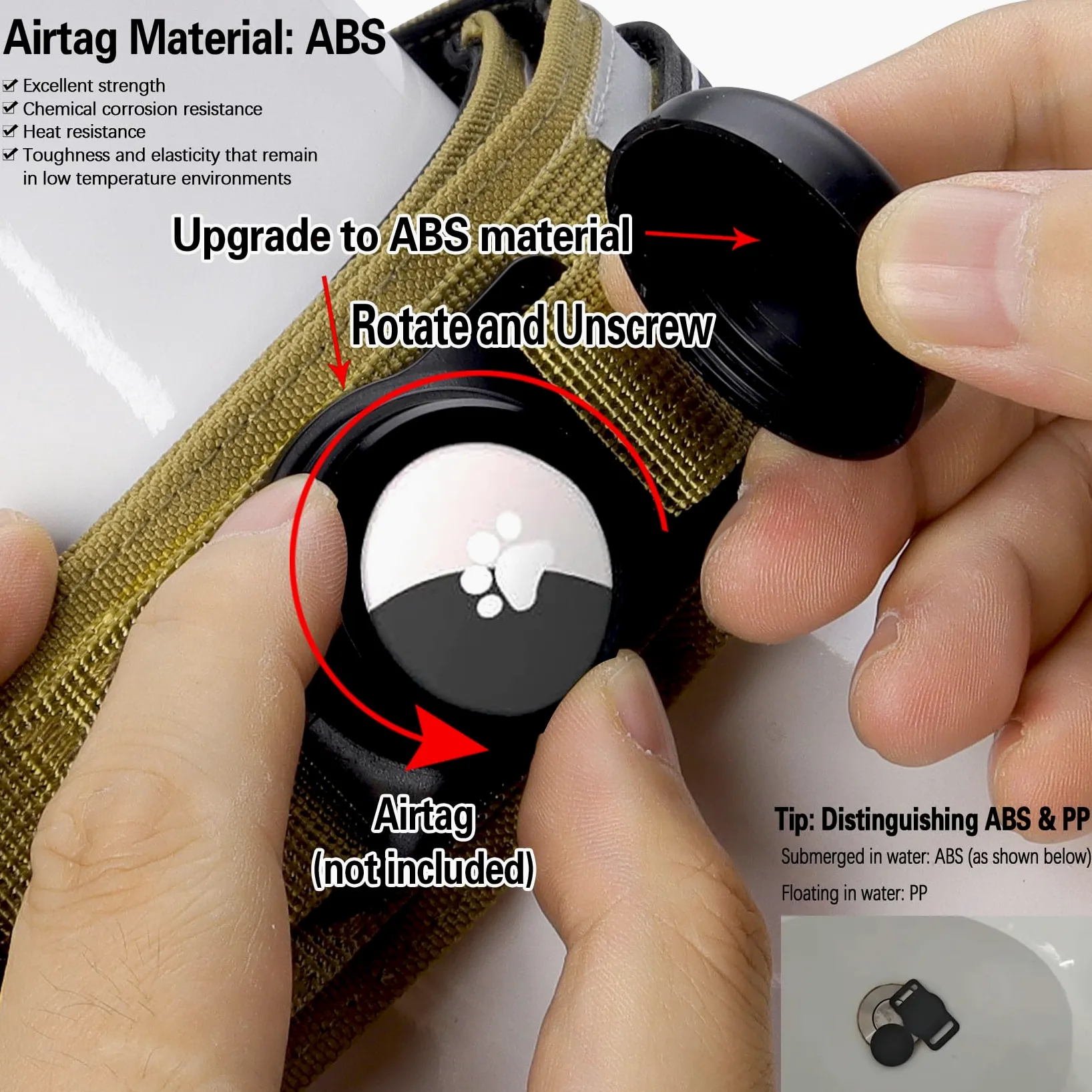 AirTag, Collare tattico militare per cani, largo 5,1 cm, con supporto AirTag e 3 toppe per animali domestici, morbido collare imbottito in nylon impermeabile con fibbia in metallo, per cani