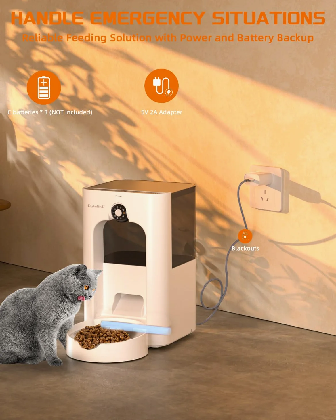 Distributore Automatico Cibo Gatti con Telecamera di Sorveglianza, 4L Dispenser Crocchette Gatto, Gioco Laser, Programma di Alimentazione Personalizzato, 15S Registrazione Vocale, Doppia Alimentazione