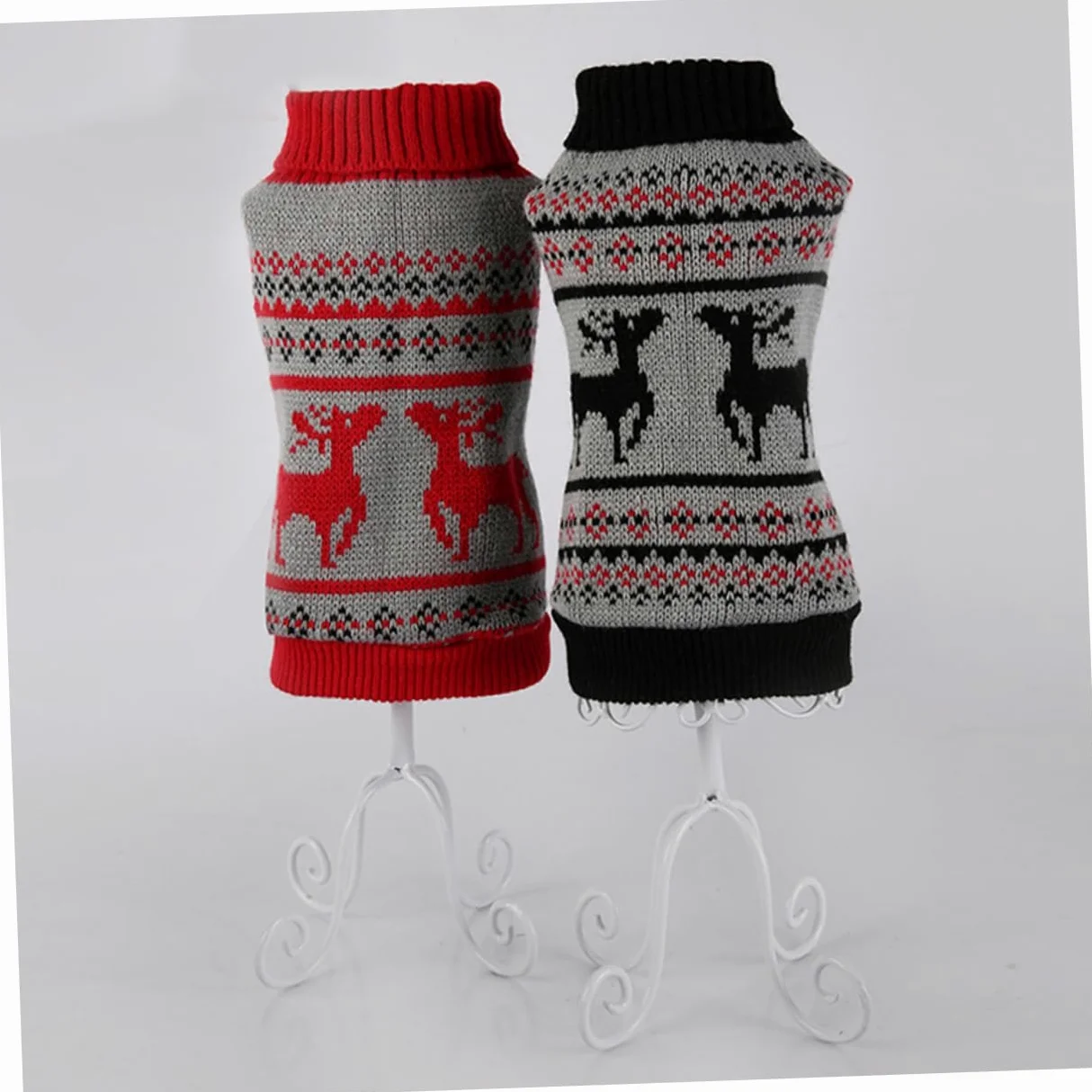HMJGDHX 2 Pezzi Maglione per Animali Domestici Moda Cane Inverno Caldo Natale Cervo Modello XS Albero di Natale Vestiti per Animali Domestici