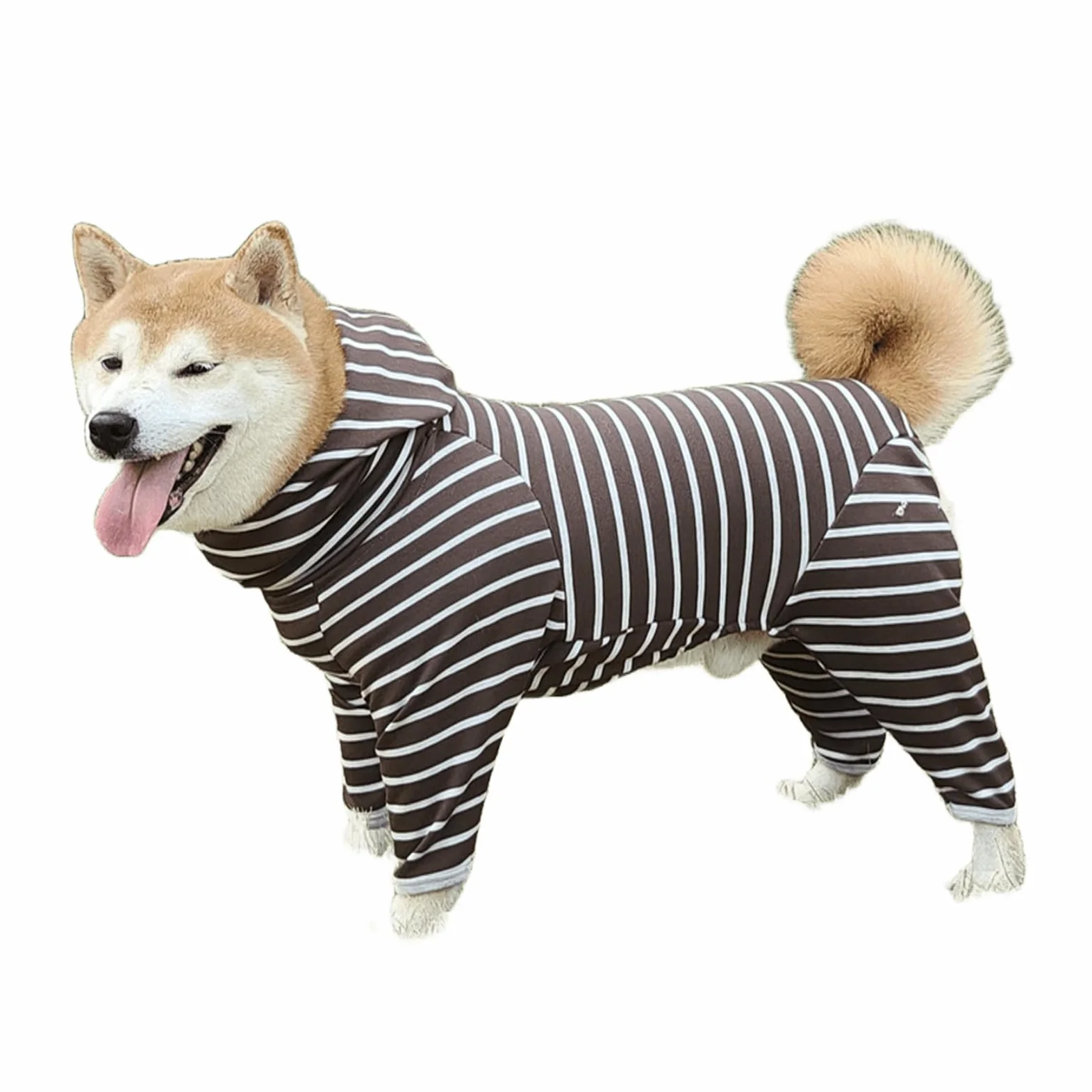 Felpa Con Cappuccio Per Cani Sportiva Alla Moda Felpe A Tutina Dolcevita A Righe Classiche Cappotto Per Cani Tuta Con Cappuccio E Maniche Lunghe A Quattro Zampe