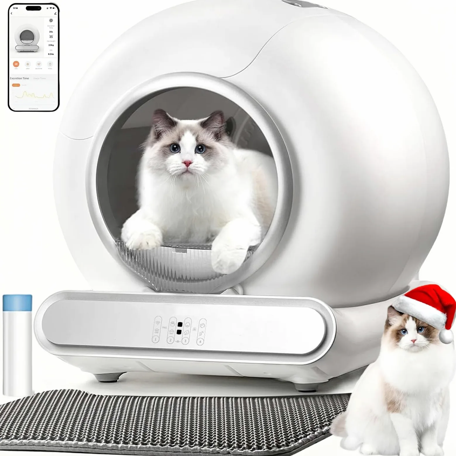 Lettiera Gatto Autopulente Grande 65L, Controllo APP Wi-Fi, Lettiera Automatica Intelligente per Gatti Multipli, Sicurezza Anti-Incastro, Silenziosa, Controllo Professionale Odori per Chat