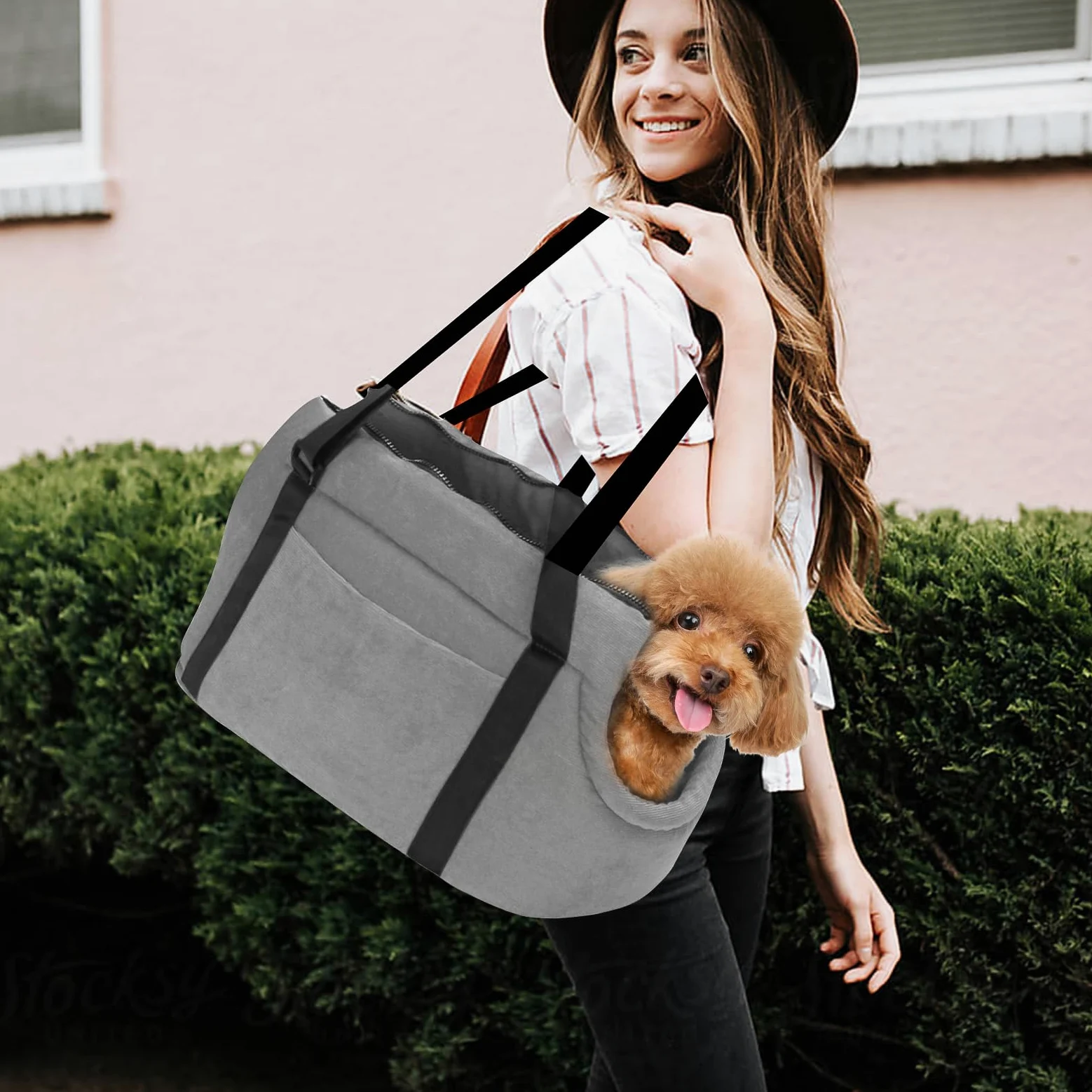 PETCUTE Trasportino Cane e Gatti Borsa per Cane Borsa da Trasporto per Cani traspirante Borsa da Viaggio per Animali Domestici
