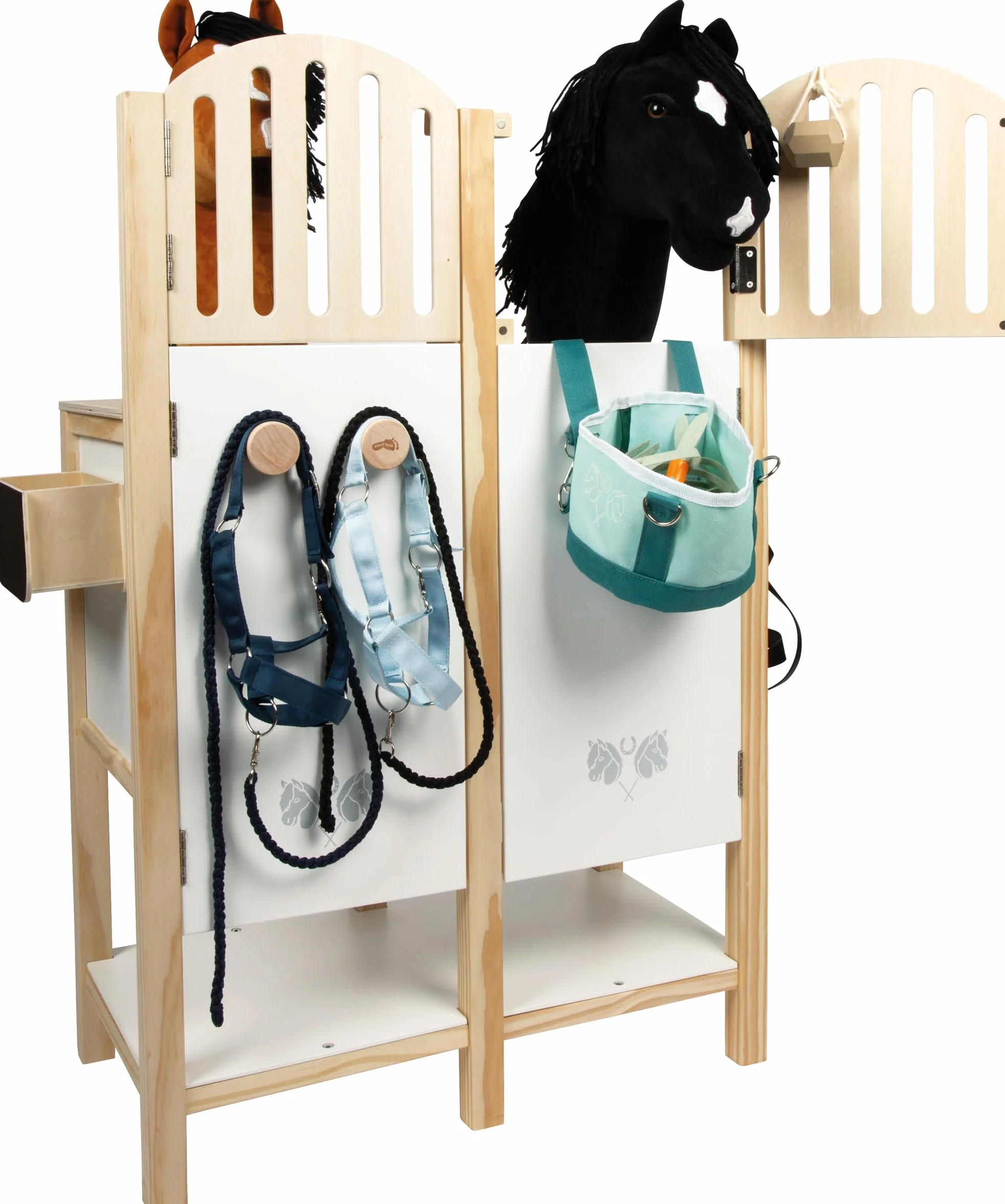 small foot Stalla per cavallucci, box in legno per due cavallucci, per bambini dai 3 anni, 12795