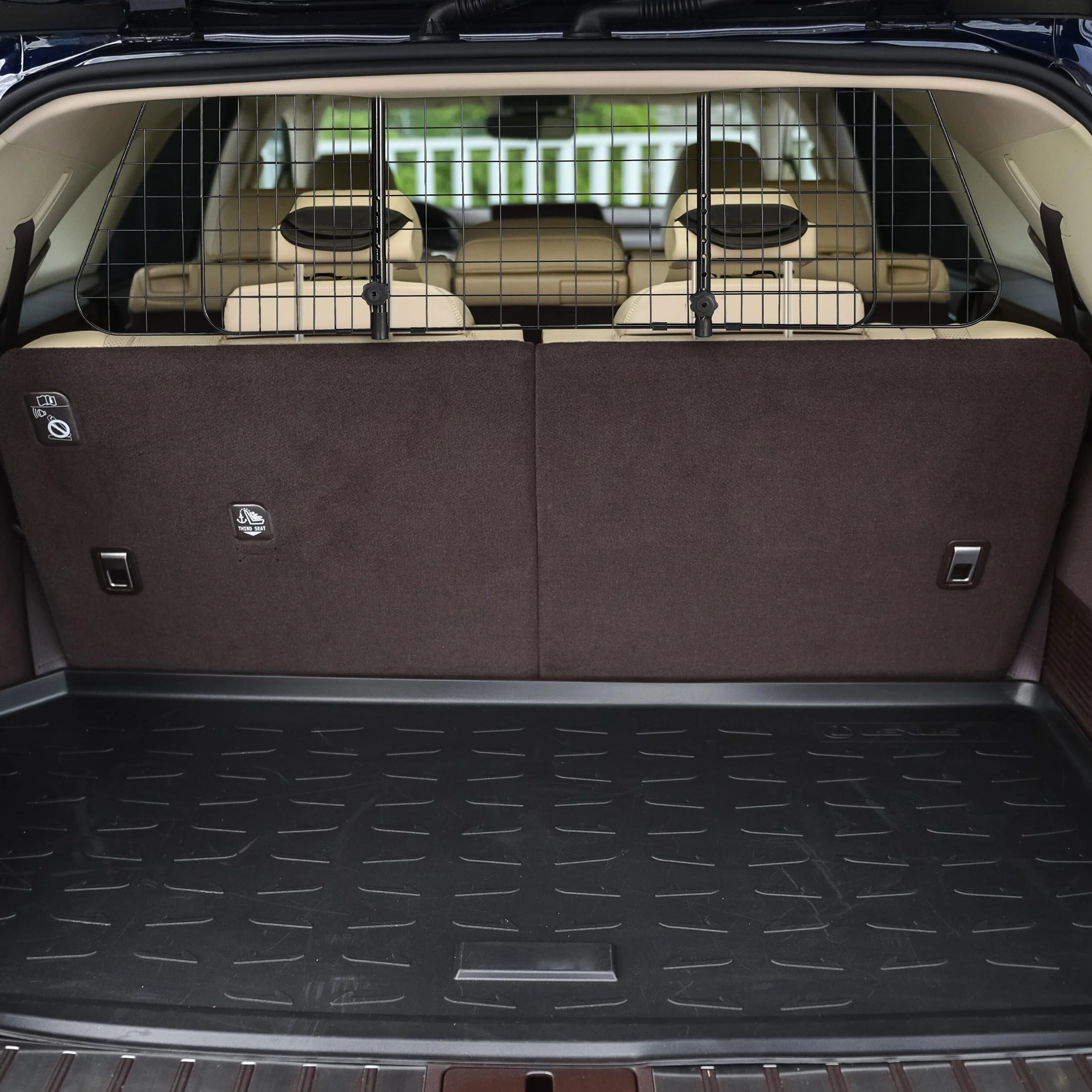 Relaxdays Griglia Divisoria per Auto, Bagagliaio, Animali, Valigie, Universale, Larg. Regolabile, HL: 40x92-157 cm, Nero