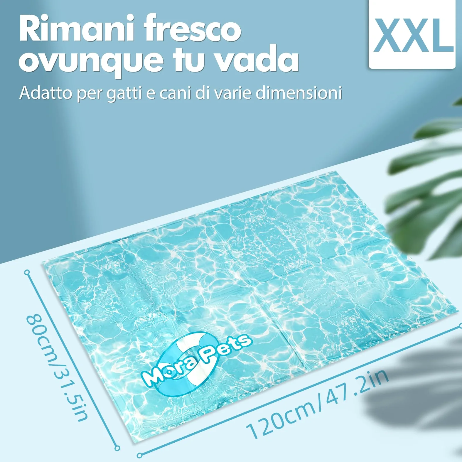 Pawtasy Tappetino Refrigerante per Cani e Gatti Tappeto Rinfrescante in Gel Non Tossico Materassino Raffreddamento per Animali Perfetto per Cani e Gatti in Estate XXL 120 x 80 cm