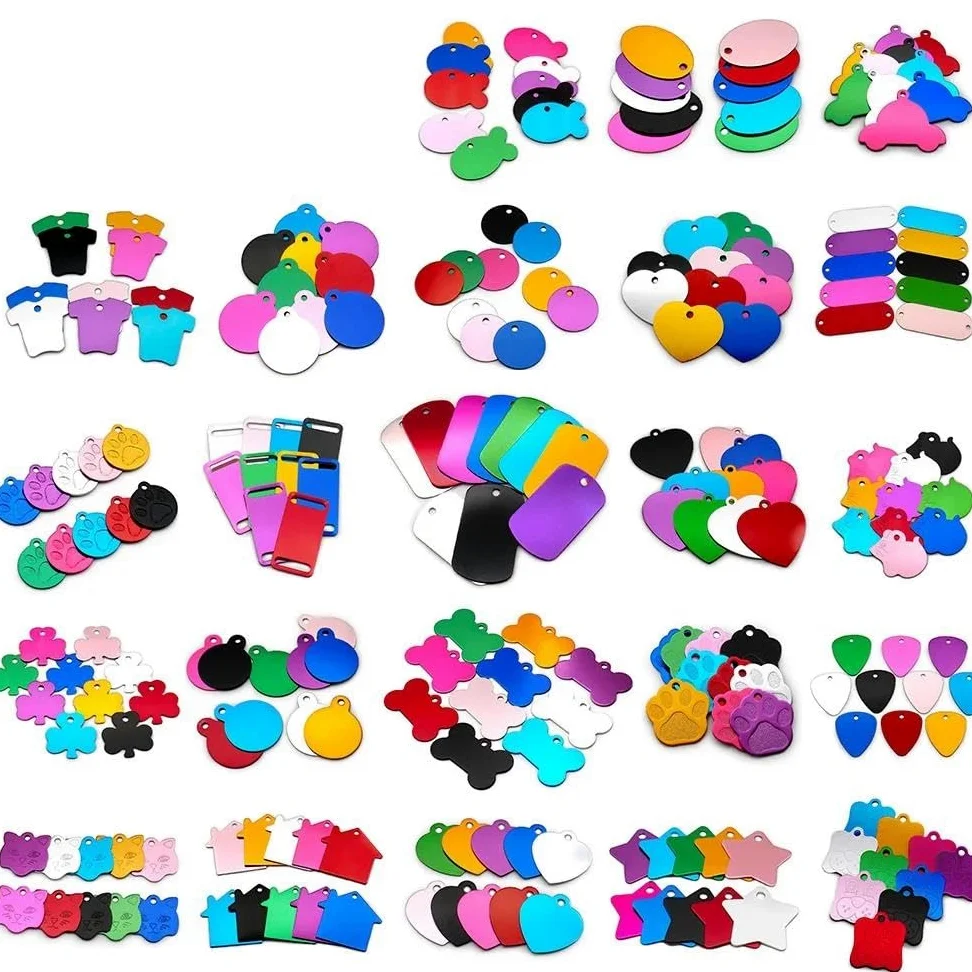 100 PZ Etichette Fai Da Te Incise Per Cani E Gatti Etichette Personalizzate Per Animali Domestici Targhette Per Animali Domestici Etichette Identificative Vuote Etichette Identificative Per Ani