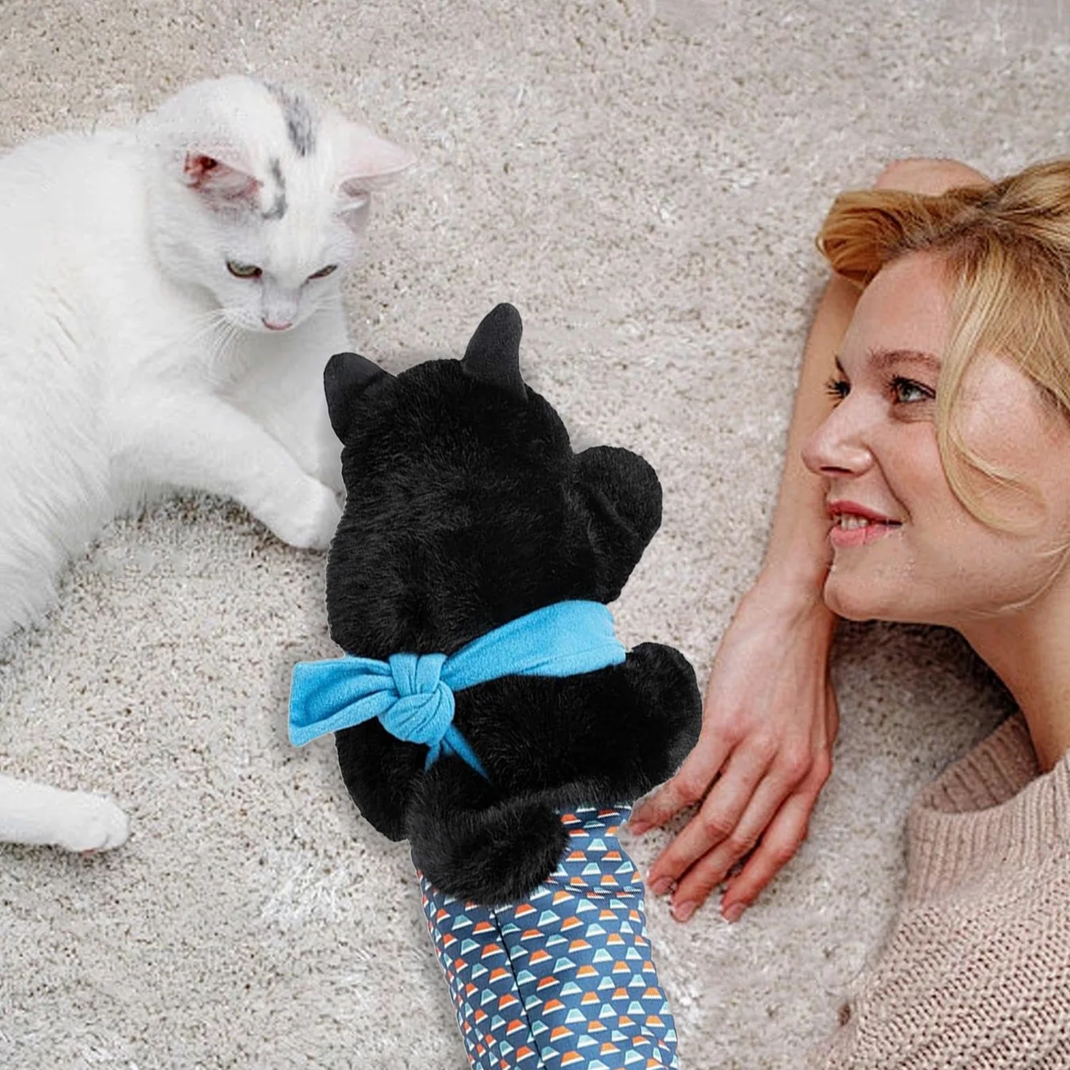Bambola per gatti wrestling, giocattolo per gatti, guanto, imbottitura stabile, bambola interattiva, imbottitura robusta per giocare in modo sicuro, noia, durevole, regalo per gli amanti dei gatti