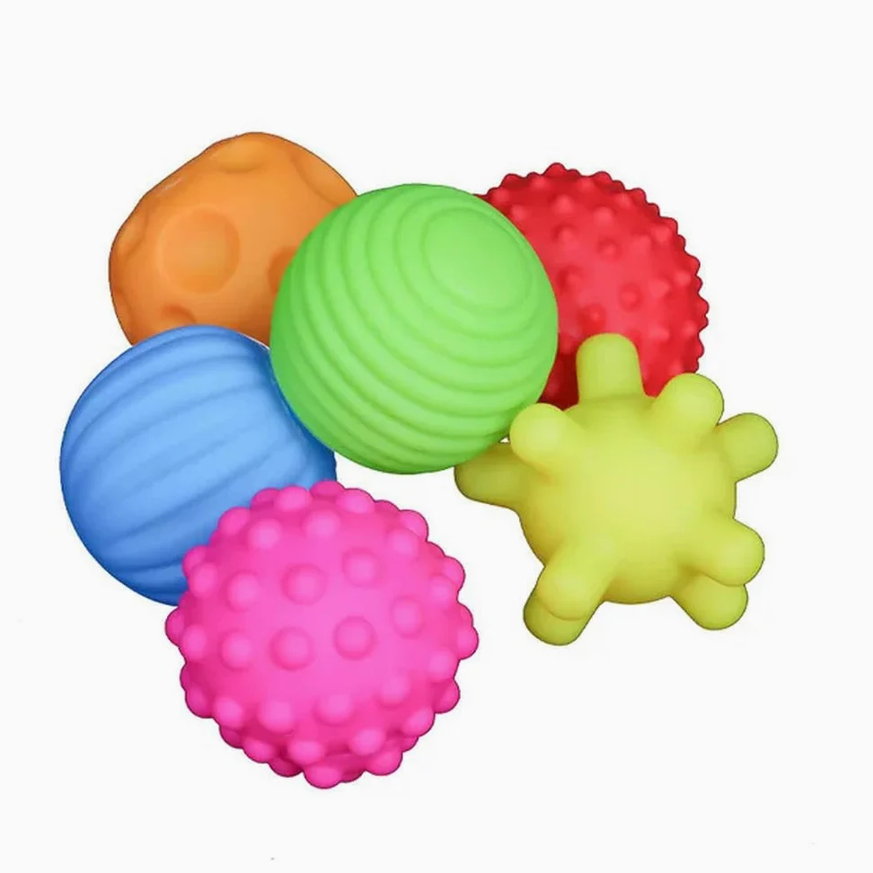Giocattoli for cani, giocattoli for animali domestici, palline sensoriali for, testurizzate da toccare con la mano, morbide massaggio, giocattolo resistente ai morsi di cane, 6 pezzi casuali