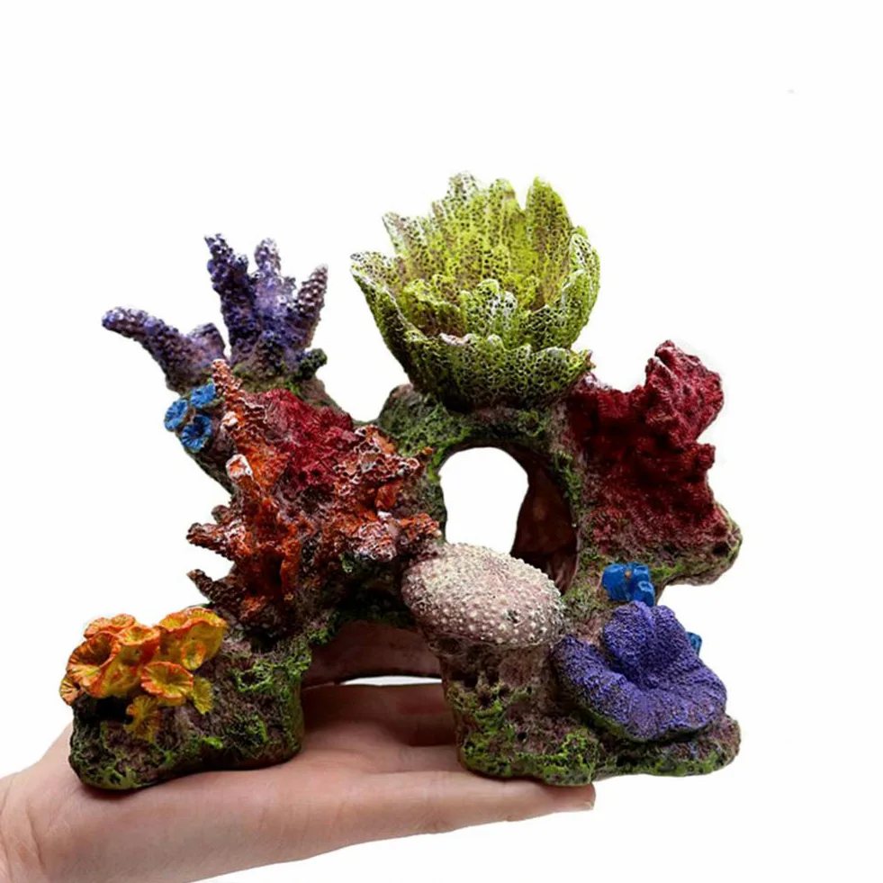 balacoo Decorazione per Acquario: Simulazione Corallo - Sfondo per Acquario - Imitazione Pietra, Resina, Giardino Roccioso Scultura per Acquari