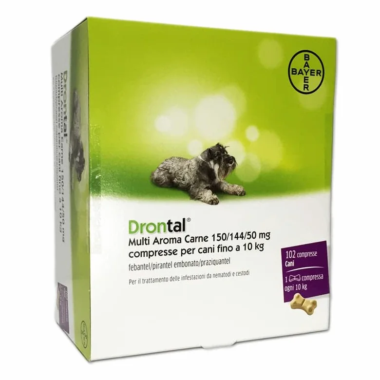 Bayer Drontal Vermifugo Antiparassitario Multi Aroma per Cane in Compressa 102 CPR - Combatte i Principali Parassiti Intestinali