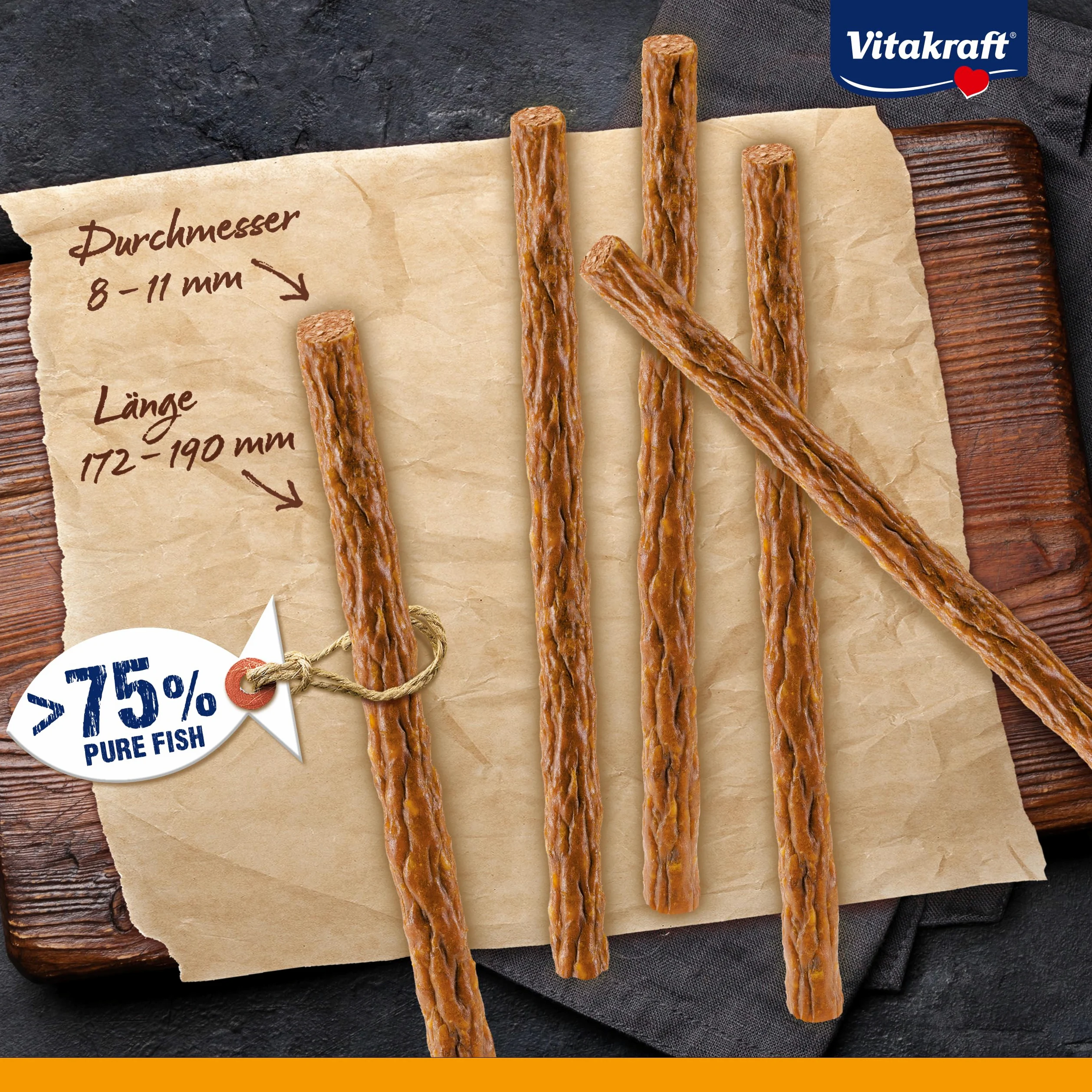 Vitakraft Dog Snack Fish Stick Salmon, 1 Confezione = 50 Pezzi