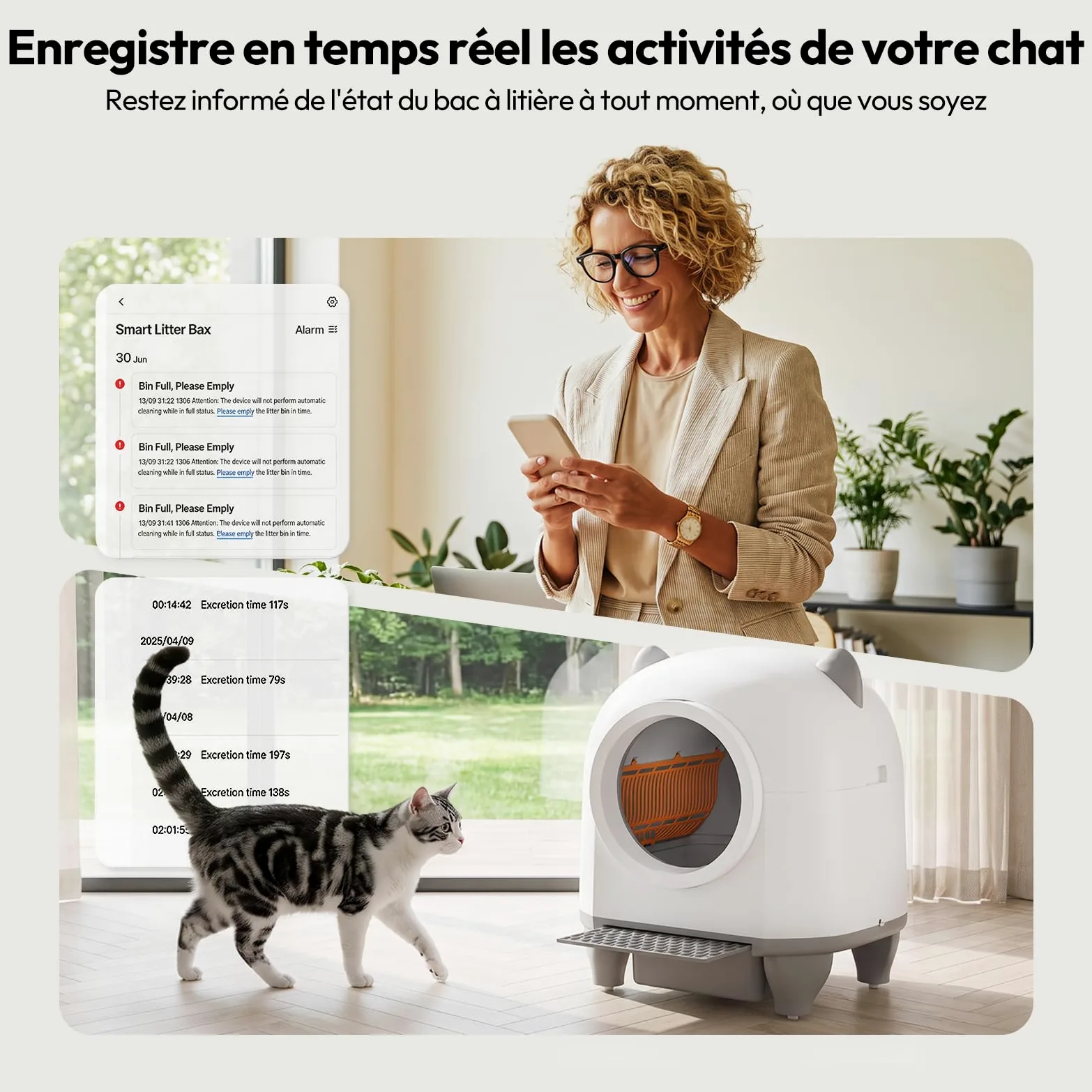 Devoko Lettiera Gatto Autopulente 90 L, Lettiera Autopulente per Gatti | con APP, Condivisibile tra Più Utenti, Lettiera Gatto con Sensori Multipli, con Pedana e Tappetino, Anti-Odore, da 1,5 a 10kg