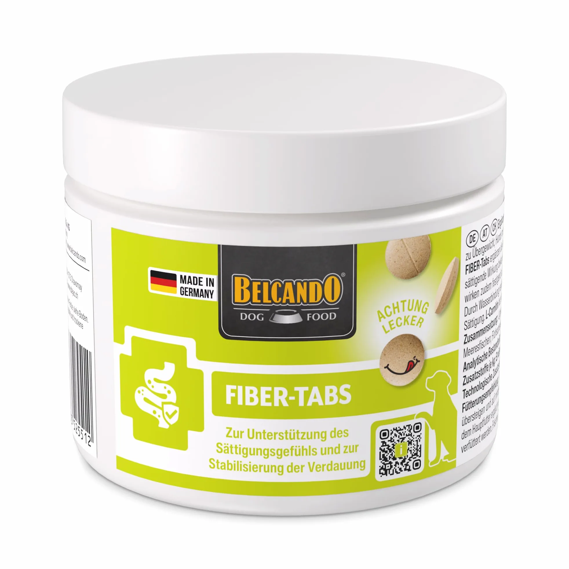 BELCANDO Fiber-Tabs 270 g, 100 compresse | Mangime complementare per cani | Per cani con scarso senso di sazietà; può supportare la gestione del peso; con fibre e L-carnitina; 270 g, 100 compresse
