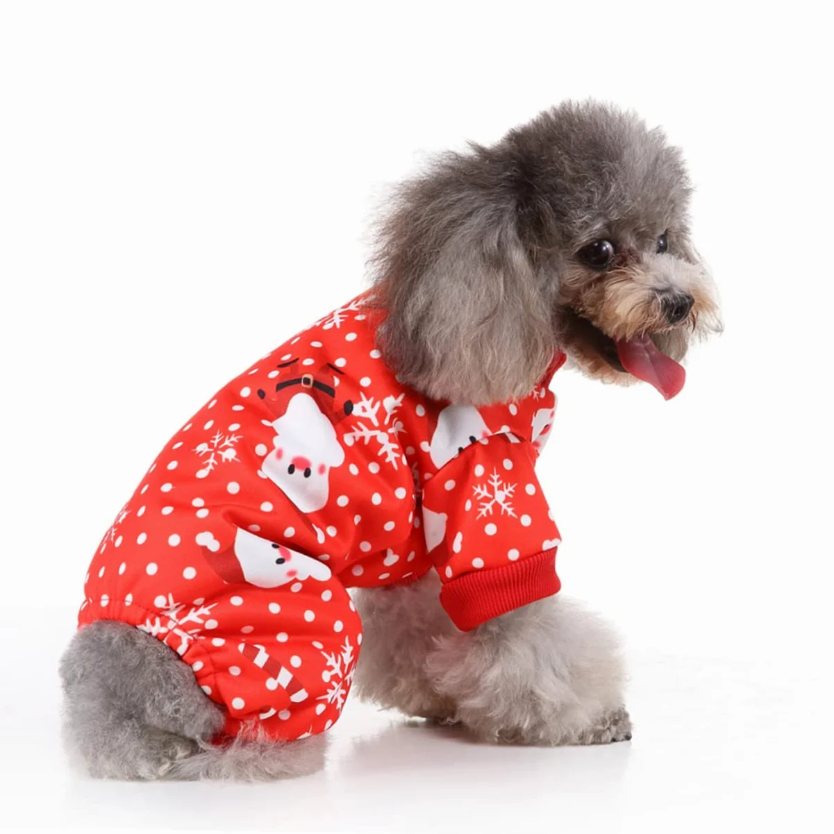 HMJGDHX 2 Pezzi Vestiti Natalizi per Cani Completi per Animali Domestici Caldo Modello Babbo Natale Abito Natalizio per Cucciolo XL Maglione Natalizio