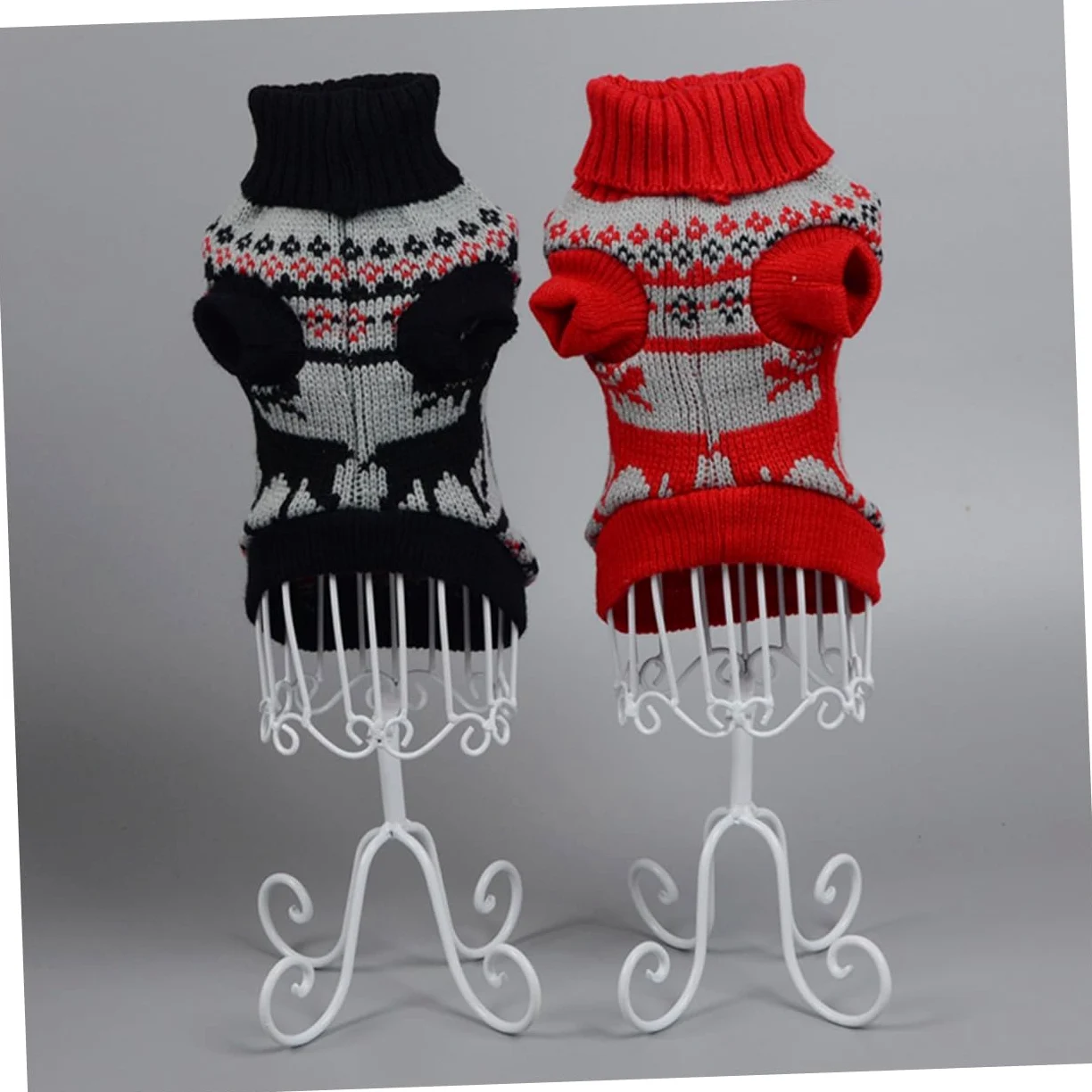 HMJGDHX 2 Pezzi Maglione per Animali Domestici Moda Cane Inverno Caldo Natale Cervo Modello XS Albero di Natale Vestiti per Animali Domestici