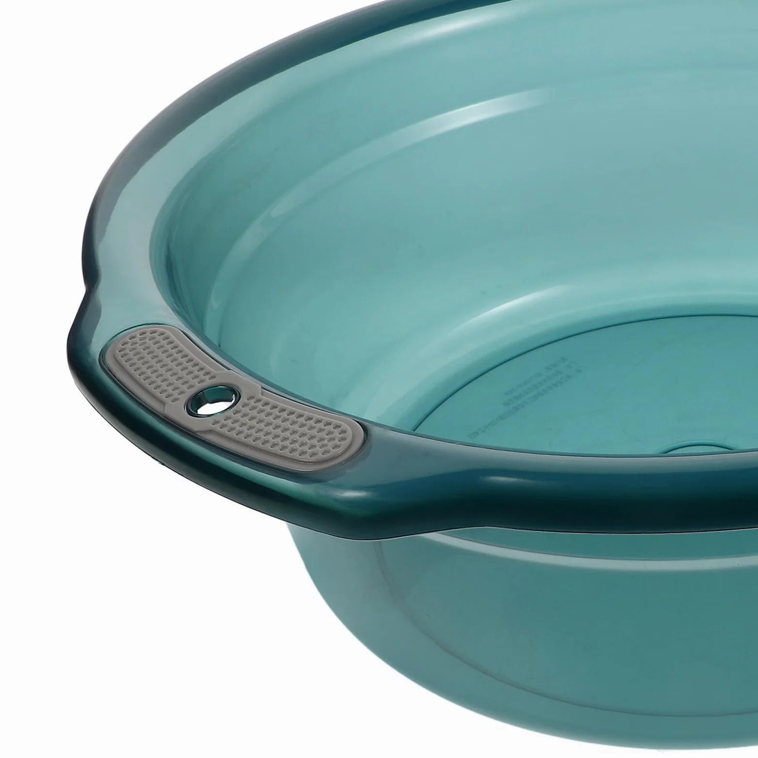 Bacinella con Manici Trasparente Rotonda in Plastica Blu | Capienza Ampia, Presa Sicura e Superficie Antiscivolo, per Lavaggio Mani e Pediluvio Domestico