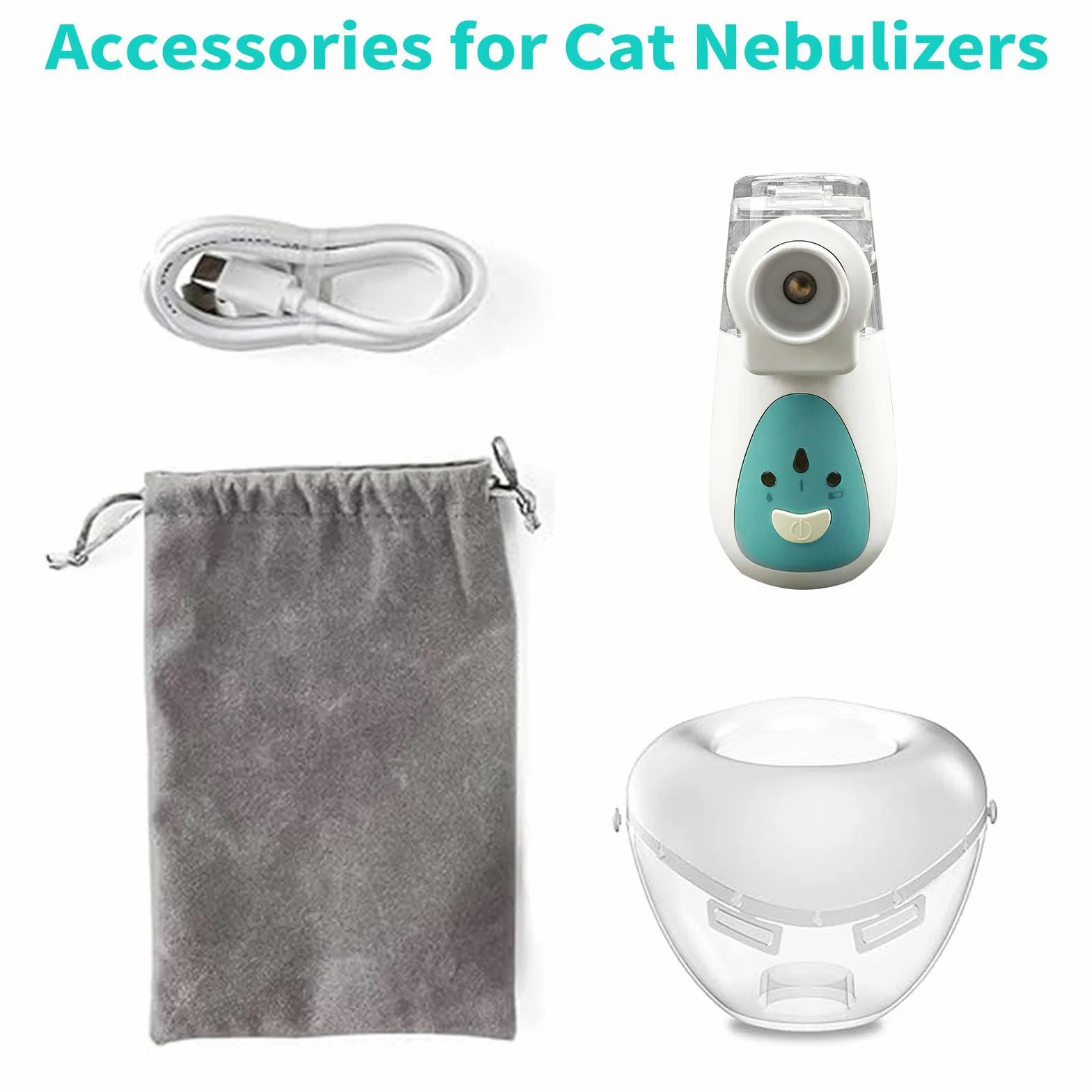 Nebulizzatore per Gatti, nebulizzatore per Animali Domestici e Maschera per inalazione per Gatti, Silenzioso, Adatto per Gatti e Cuccioli, Verde (S)