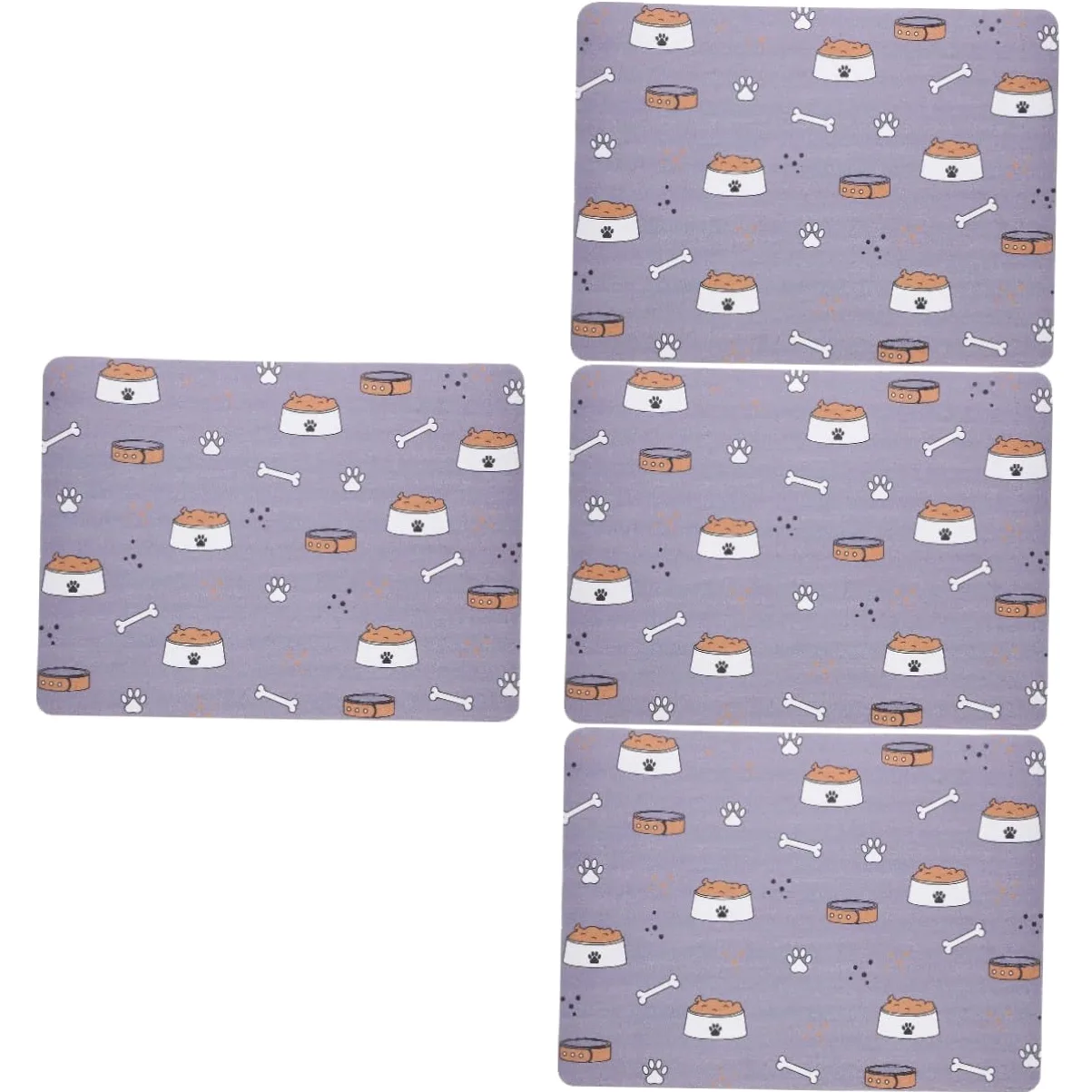 Sosoport 4pezzi Tappetino Antiscivolo Per Ciotole Di Cibo Per Animali Domestici Design Facile Da Pulire Materiale Sicuro e Leggero Per Uso Versatile Casa