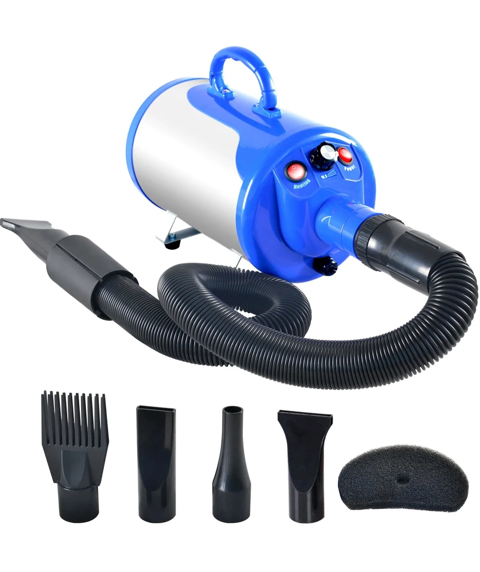 Shelandy Essiccatore a pressione per animali 3.2 HP, controllo temperatura e velocità d'aria, motore silenzioso, coperchi anti rumore, riduzione del suono, 4 punte staccabili, tubo lungo e flessibile