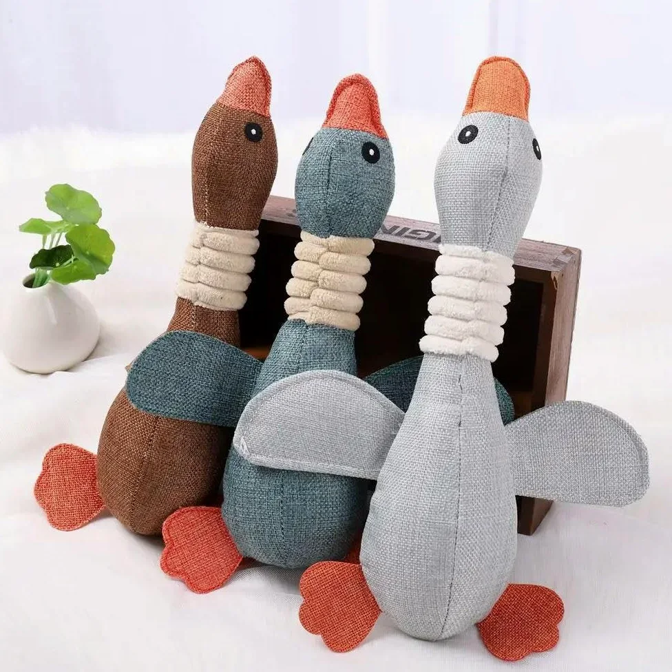 Giocattoli per cuccioli, Giocattoli for cani, giocattolo for a forma di anatra selvatica, for masticatori aggressivi, giocattoli for l'addestramento con squittio e puzzle, 2 pezzi(A)
