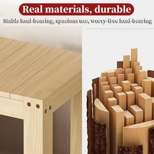 Supporto For Acquario In Legno Resistente Con Stoccaggio A 2 Livelli | Scaffale Multiuso For Piante Da Interno In Pino Naturale | Tavolo Stampante(Brown,100X45X50CM(39X17X19IN))