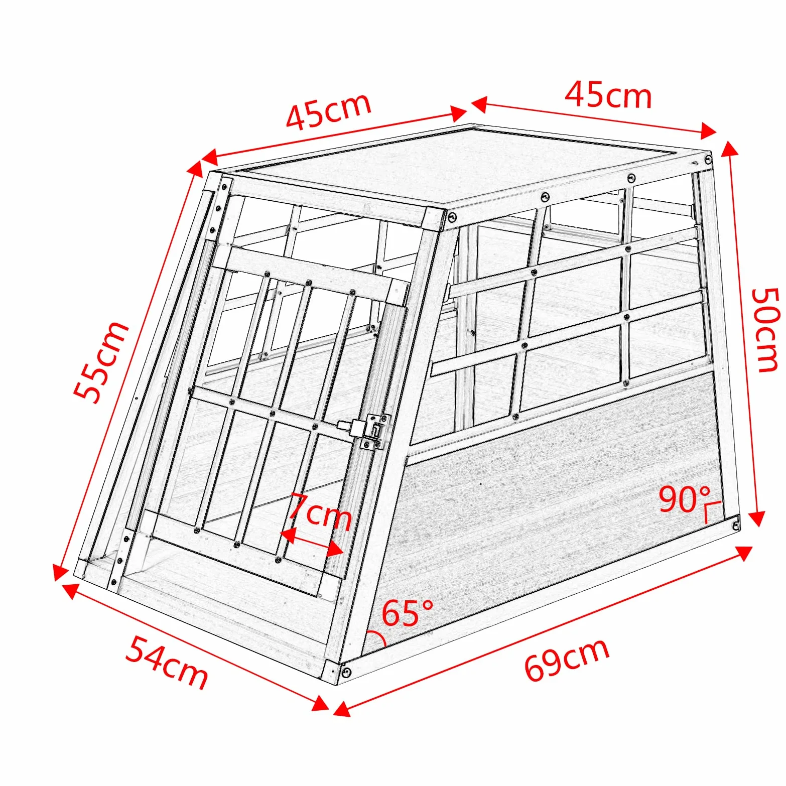 EUGAD Trasportino per Animali, Cuccia per Cane da Esterno, Box da Cani Auto, in Alluminio Trapezoidale, Nero