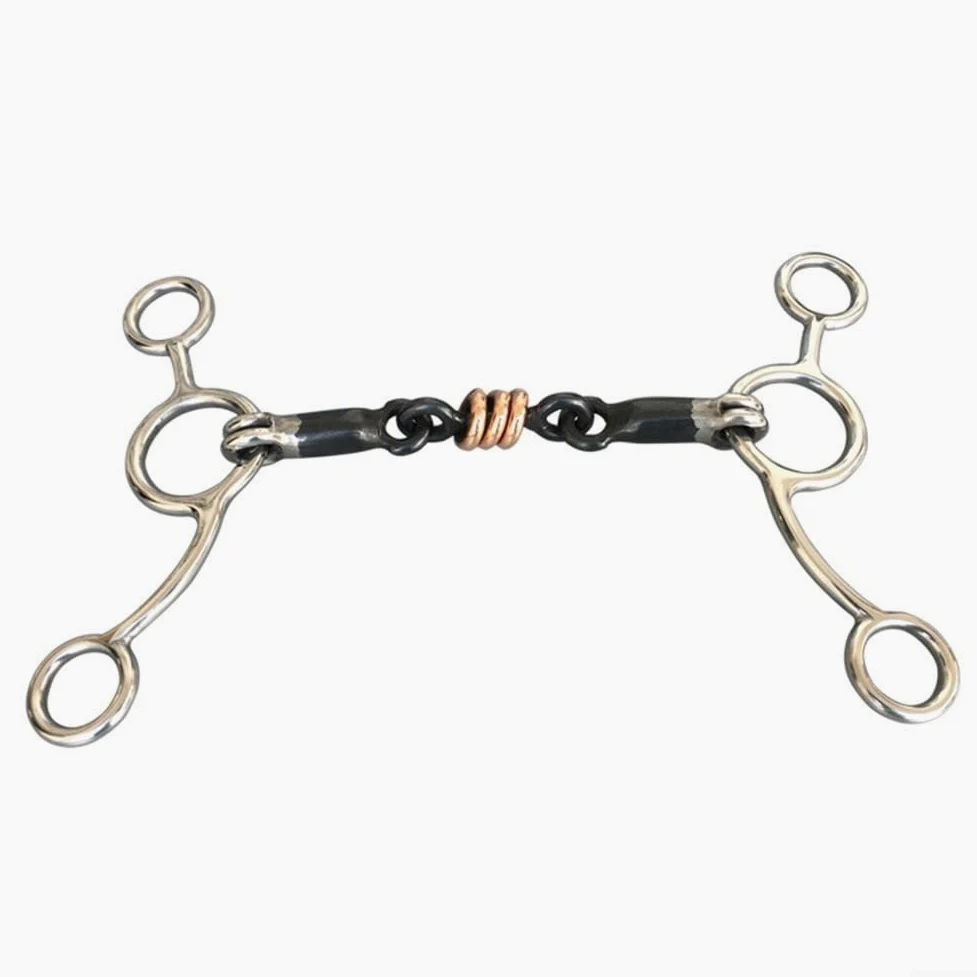 Morso per cavallo in acciaio e rame, morso per guancia completa, lunghezza 13 5 cm