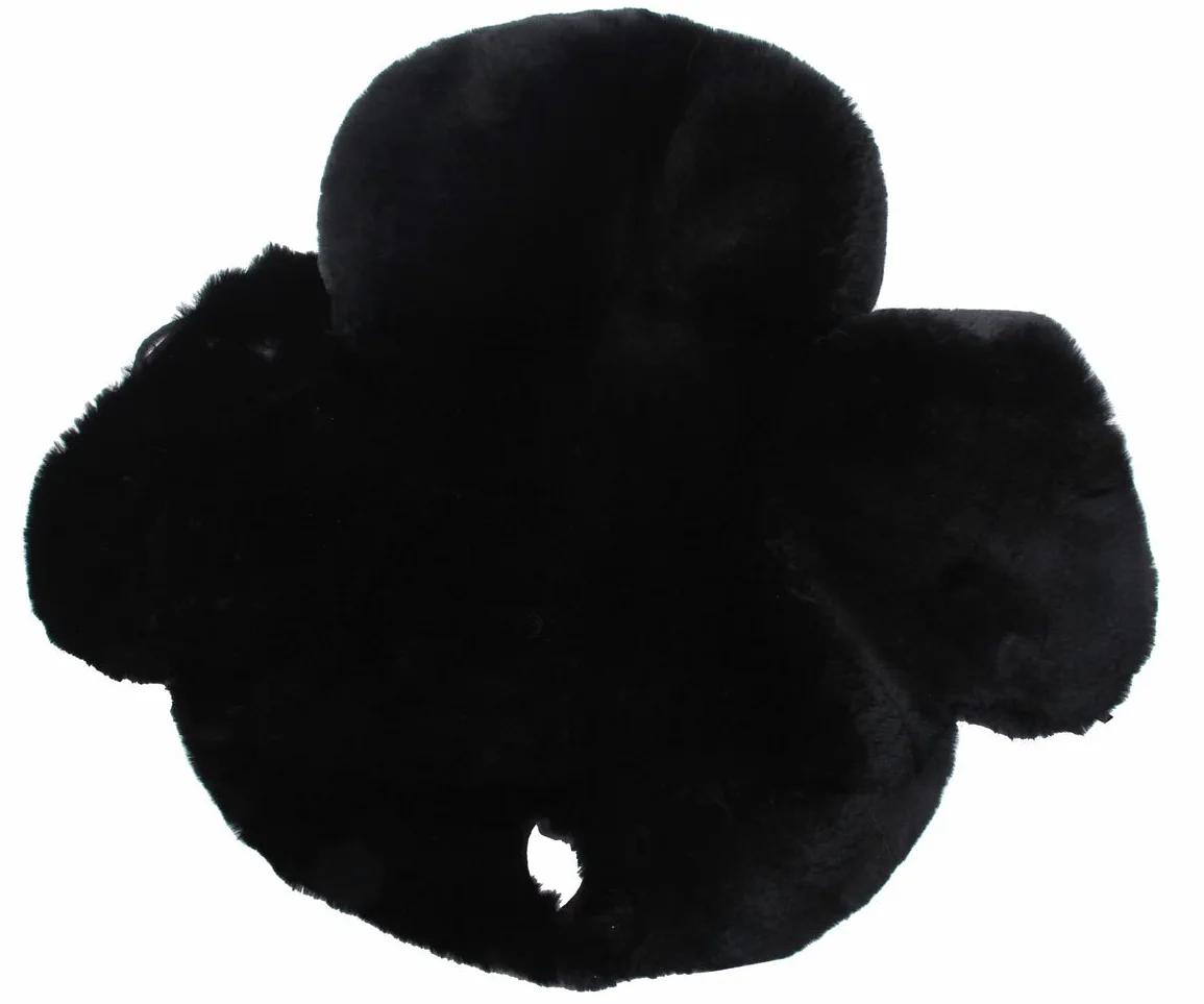 Coprisedile in lana d'agnello Westernsättel, in lana d'agnello merino con scollo a corno. Garantisce un comfort ottimale per tutte le selle occidentali (L, nero)