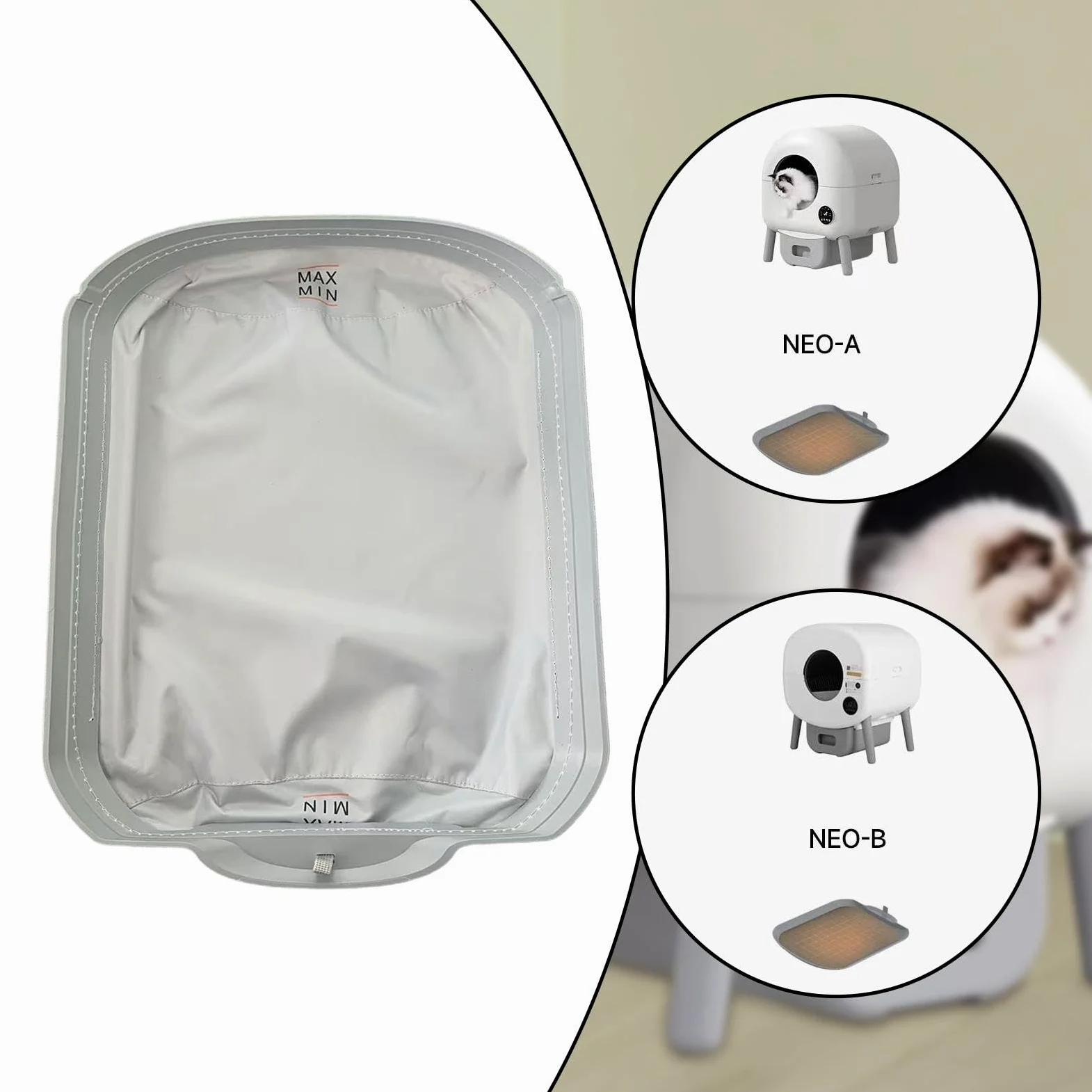 Rivestimento per lettiera per Gatti Smart, Tappetino Interno di Ricambio, Accessori per Animali Domestici Staccabili, riutilizzabili e Facili da