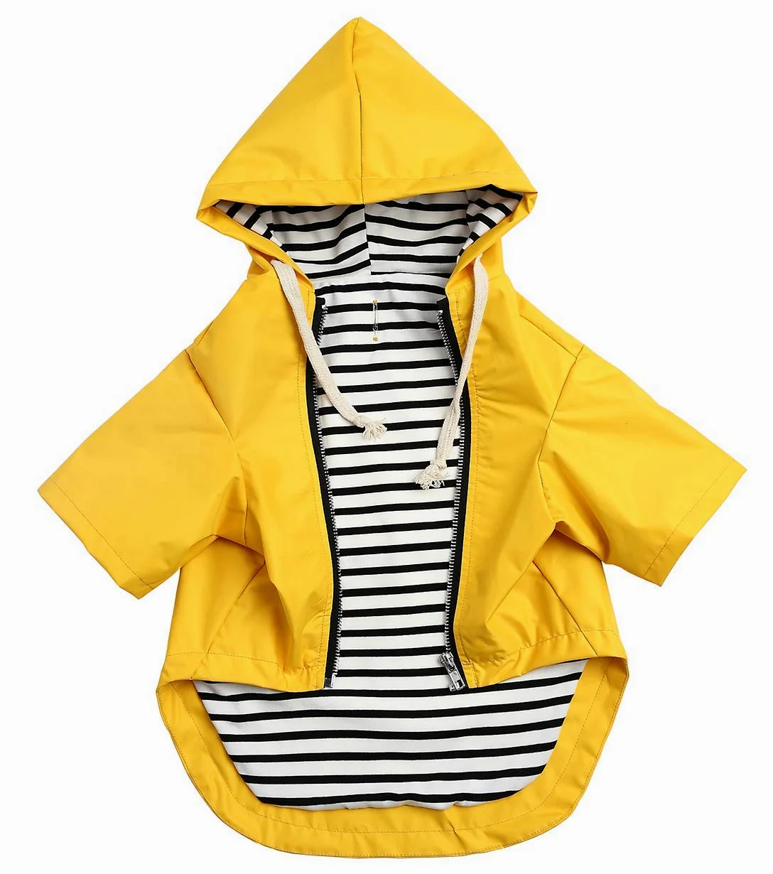Impermeabile per Cani con Cappuccio, Impermeabile/Pioggia, Coulisse Regolabile, Design Tascabile, Elegante Impermeabile per Cani di Alta qualità (Yellow XS (Pack of 1))
