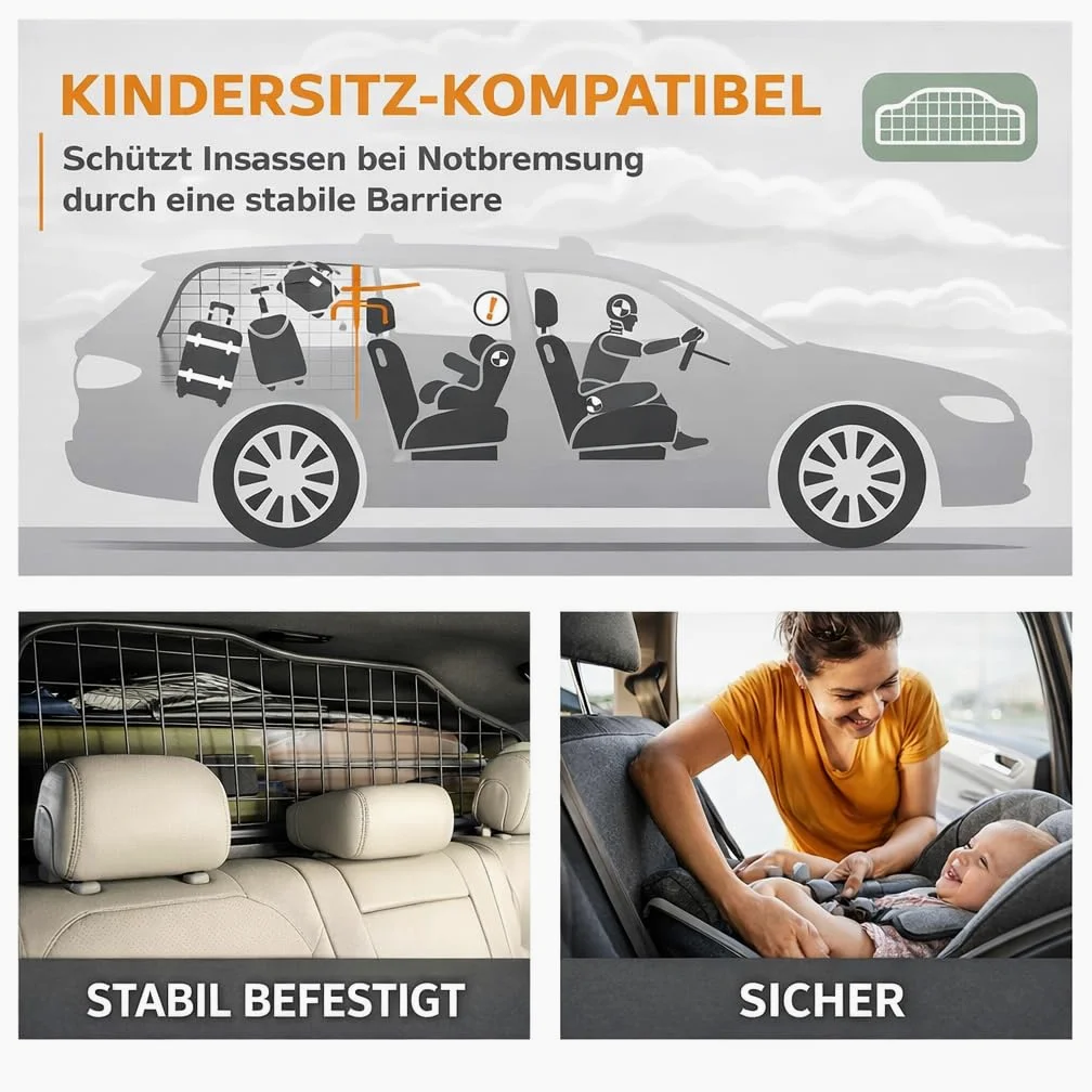 Travall Guard Griglia di Protezione Compatibili con Suzuki Vitara (2015-Corrente) TDG1504 – Griglia Divisoria Specifica in Acciaio Dolce