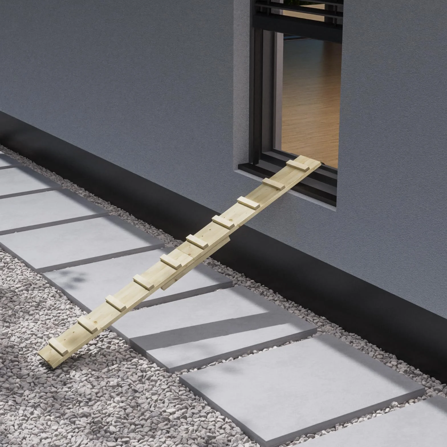 Scala per gatti, gradino per gatti, per balcone, scale, senza fissaggio, lunghezza 4 m