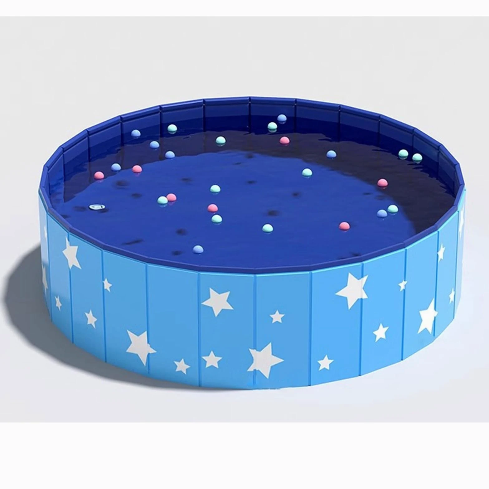 Piscina per Cani 120 x 30cm Vasca per Cani Pieghevole Senza gonfiare in PVC Vasca Rigida e Rotonda con Scarico Antiscivolo Vasca Portatile Interattiva per Cani Gatti Cuccioli Animali