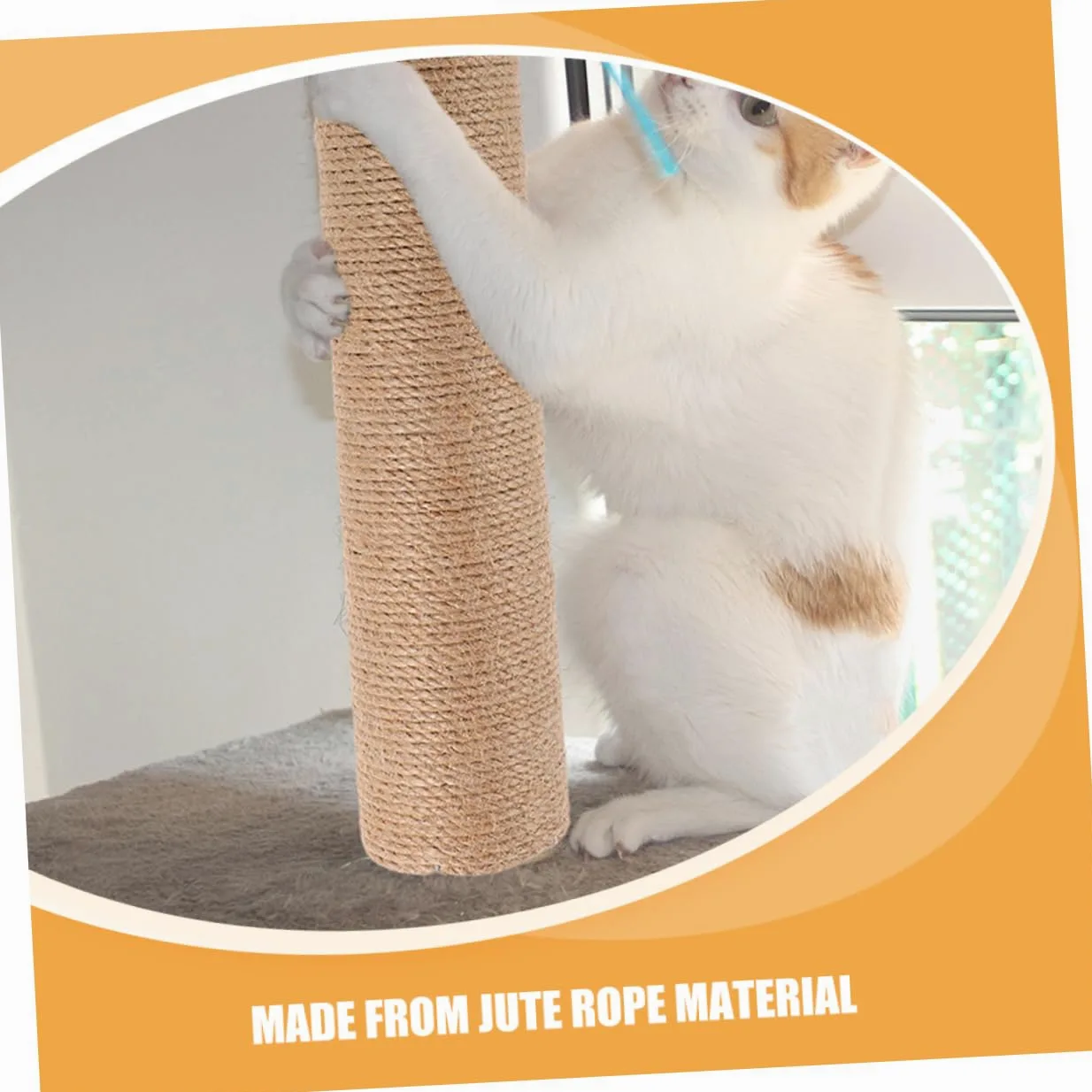 Tiragraffi in Sisal 2 Pezzi, Accessori di Ricambio per Albero Tiragraffi Alto per Gatti, Pali Verticali 40 Cm per Graffiatoio Fai da Te in Spazi Piccoli, per Esercizio Gatti