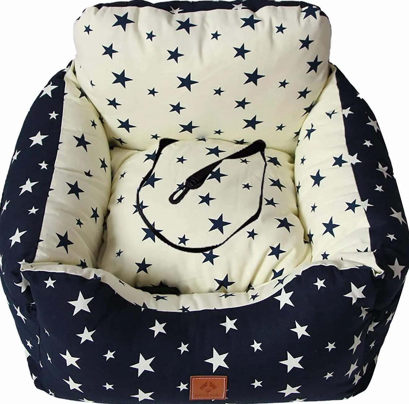 Seggiolino auto per cani,Seggiolino da viaggio per cani,Seggiolino Auto per Cani di Piccola e Media Taglia,Comodo e Sicuro,può Essere smontato e Pulito Facilmente (Beige, Medio)